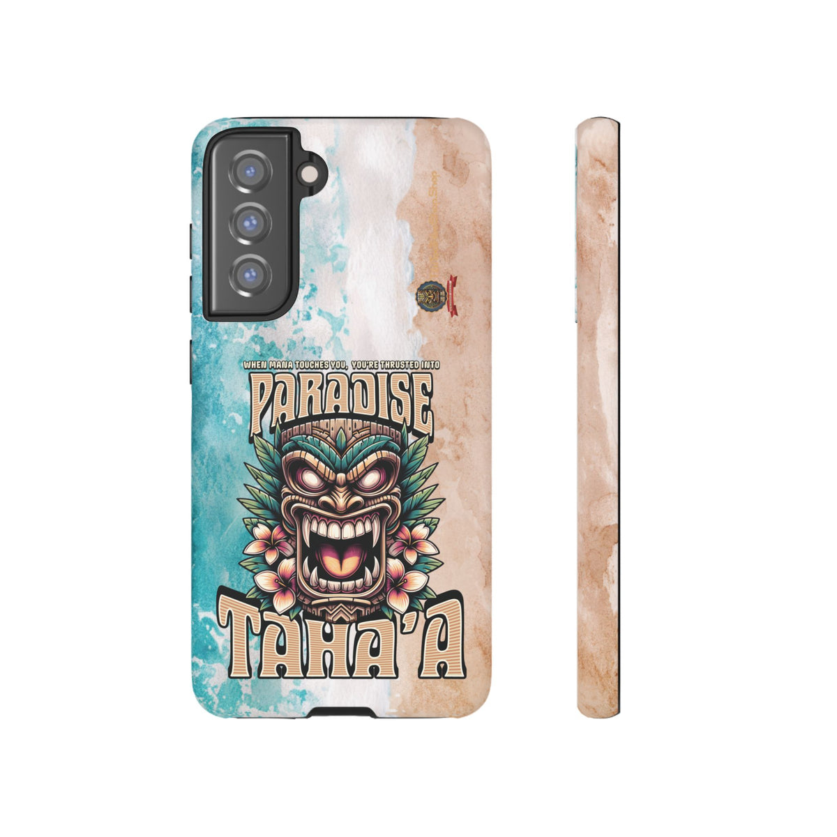 Tahaa – Coque Antichoc Premium « Tiki Féroce » | Design Tribal & Protection Maximale