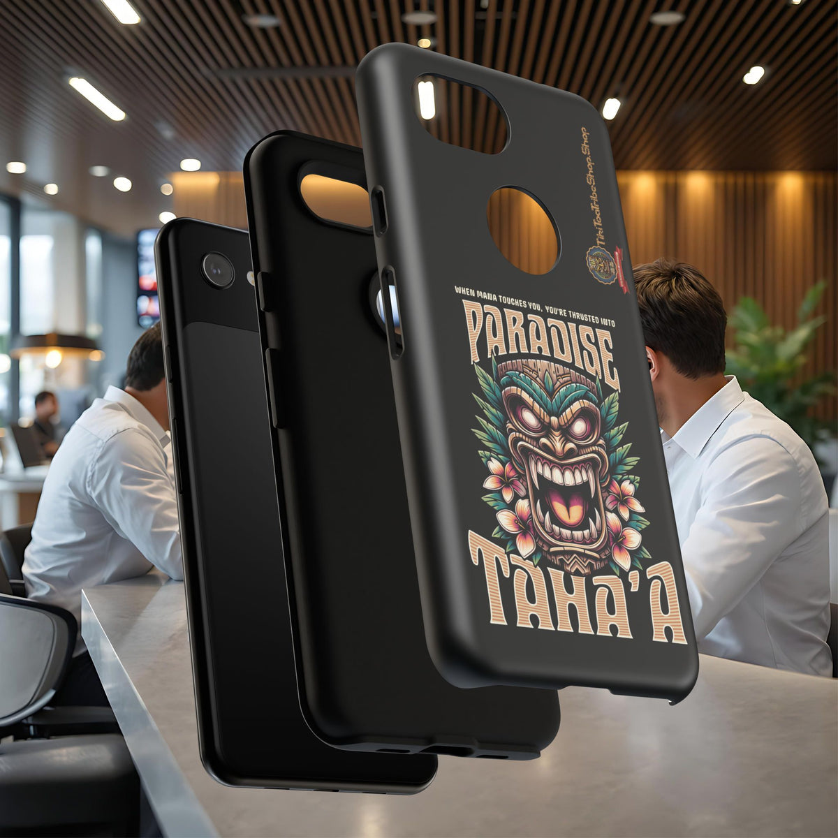 Tahaa – Coque Antichoc Premium « Tiki Féroce » | Design Tribal & Protection Maximale