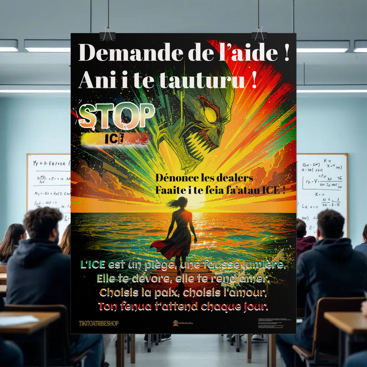 Posters Anti-ICE Polynésie – Affiches de Sensibilisation Contre la Drogue “Paruru i te ora – Brisons les chaînes de l’ICE”