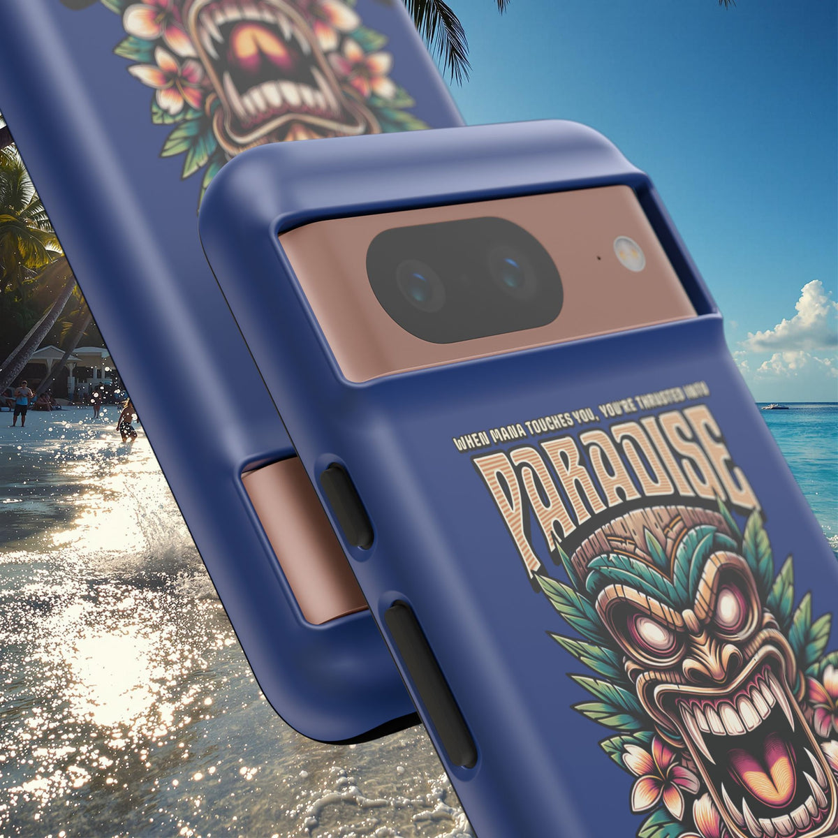 Tahaa – Coque Antichoc Premium « Tiki Féroce » | Design Tribal & Protection Maximale