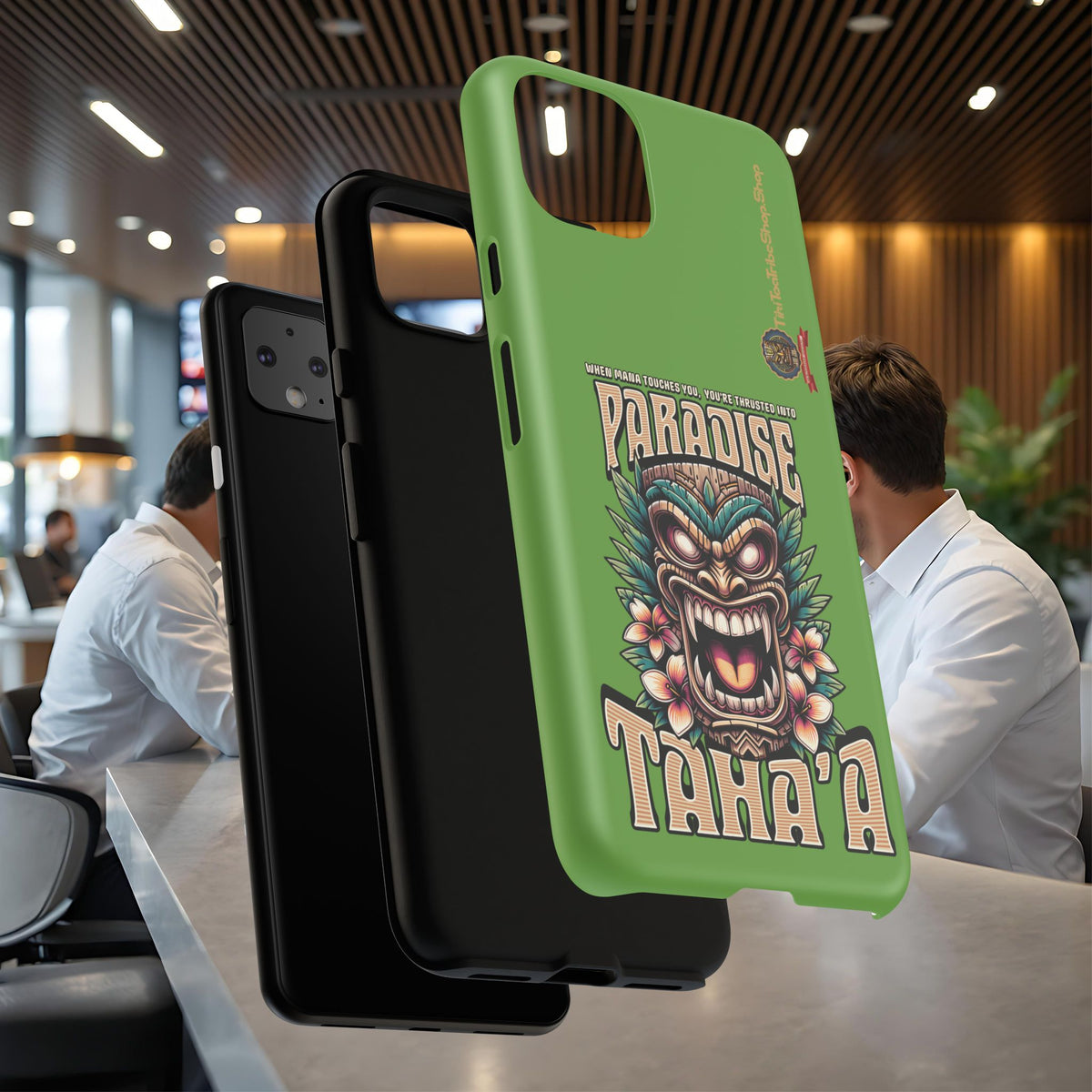 Tahaa – Coque Antichoc Premium « Tiki Féroce » | Design Tribal & Protection Maximale