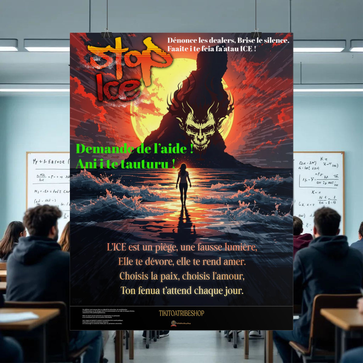Posters Anti-ICE Polynésie – Affiches de Sensibilisation Contre la Drogue “Paruru i te ora – Brisons les chaînes de l’ICE”