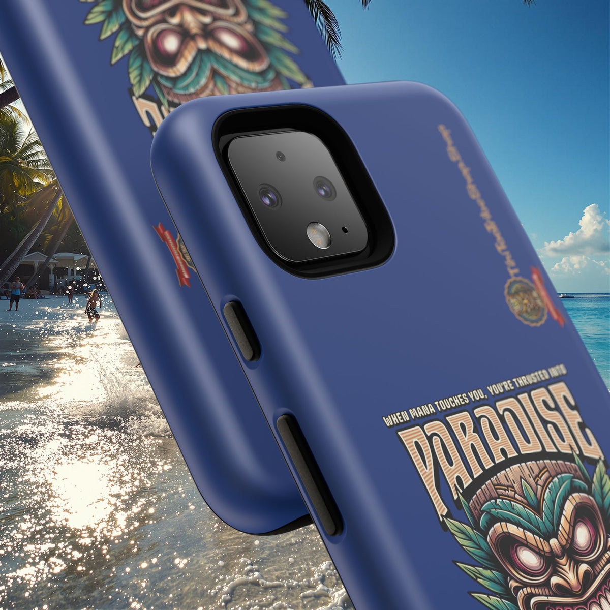 Tahaa – Coque Antichoc Premium « Tiki Féroce » | Design Tribal & Protection Maximale
