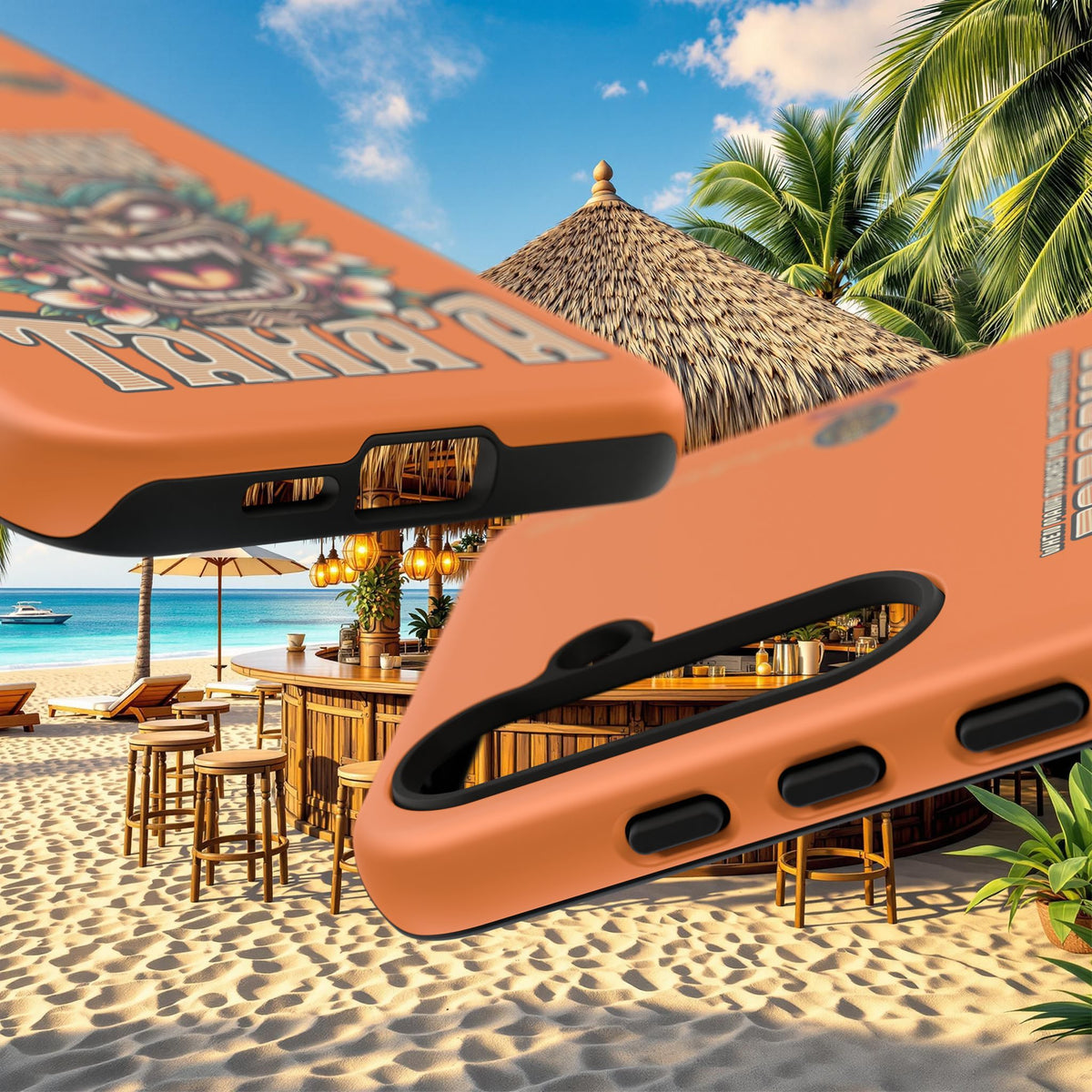 Tahaa – Coque Antichoc Premium « Tiki Féroce » | Design Tribal & Protection Maximale