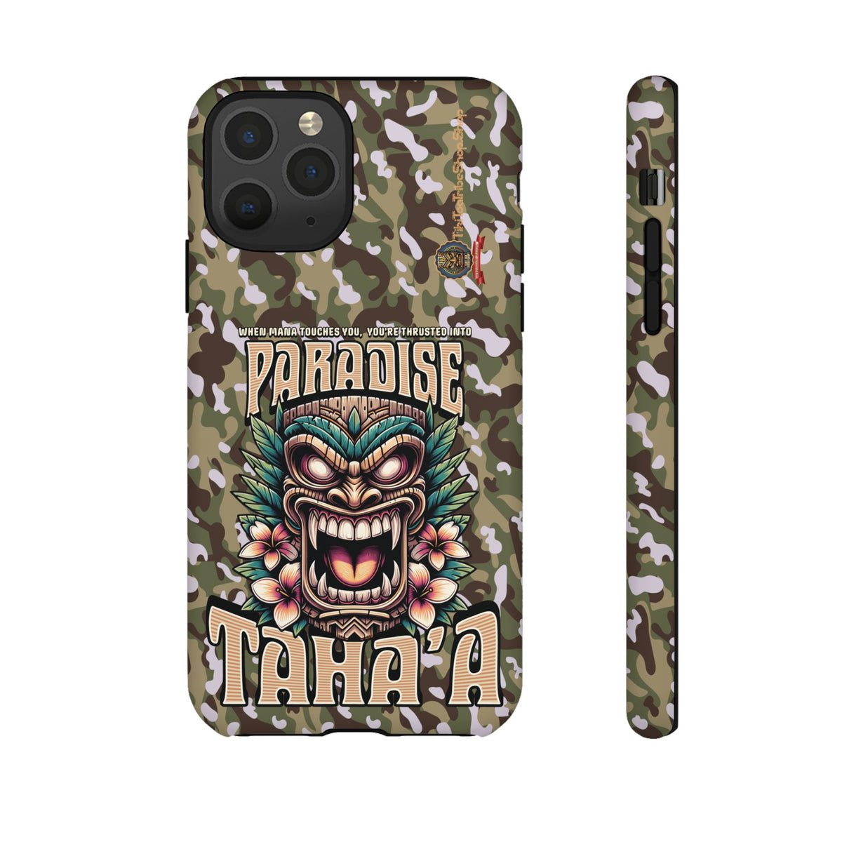 Tahaa – Coque Antichoc Premium « Tiki Féroce » | Design Tribal & Protection Maximale