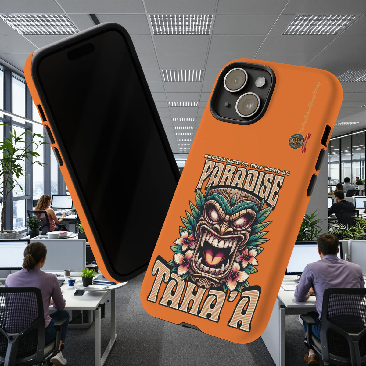 Tahaa – Coque Antichoc Premium « Tiki Féroce » | Design Tribal & Protection Maximale