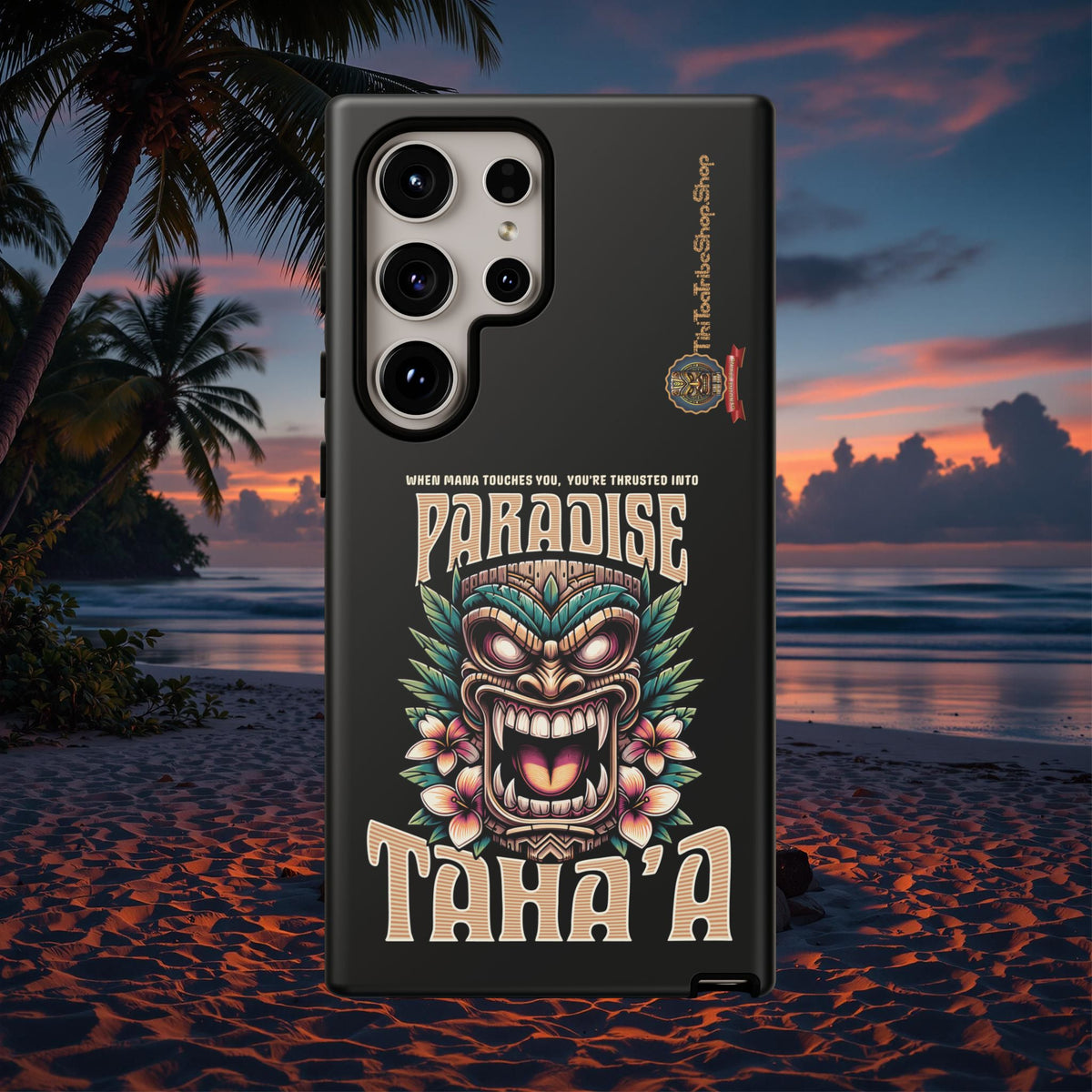 Tahaa – Coque Antichoc Premium « Tiki Féroce » | Design Tribal & Protection Maximale