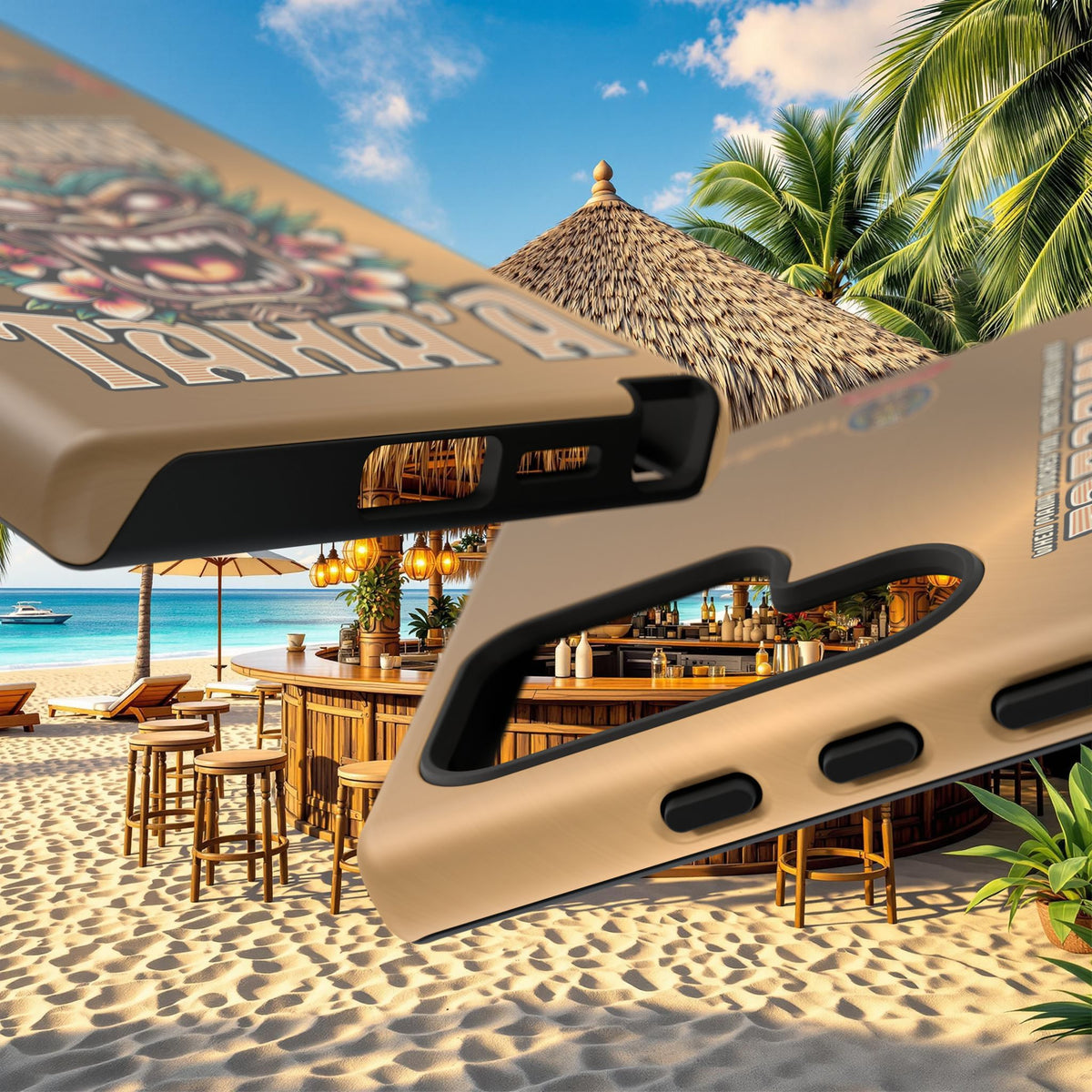 Tahaa – Coque Antichoc Premium « Tiki Féroce » | Design Tribal & Protection Maximale