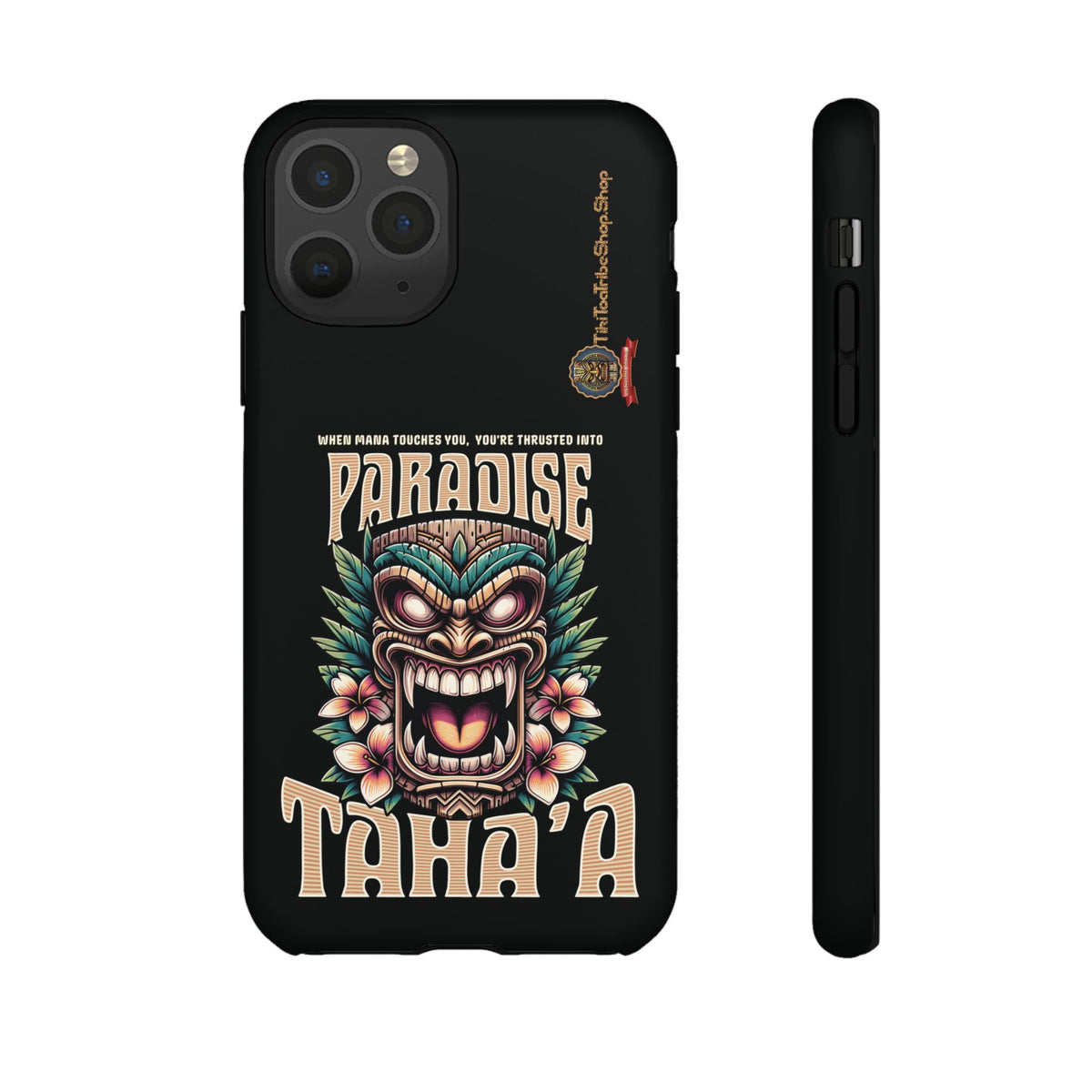 Tahaa – Coque Antichoc Premium « Tiki Féroce » | Design Tribal & Protection Maximale