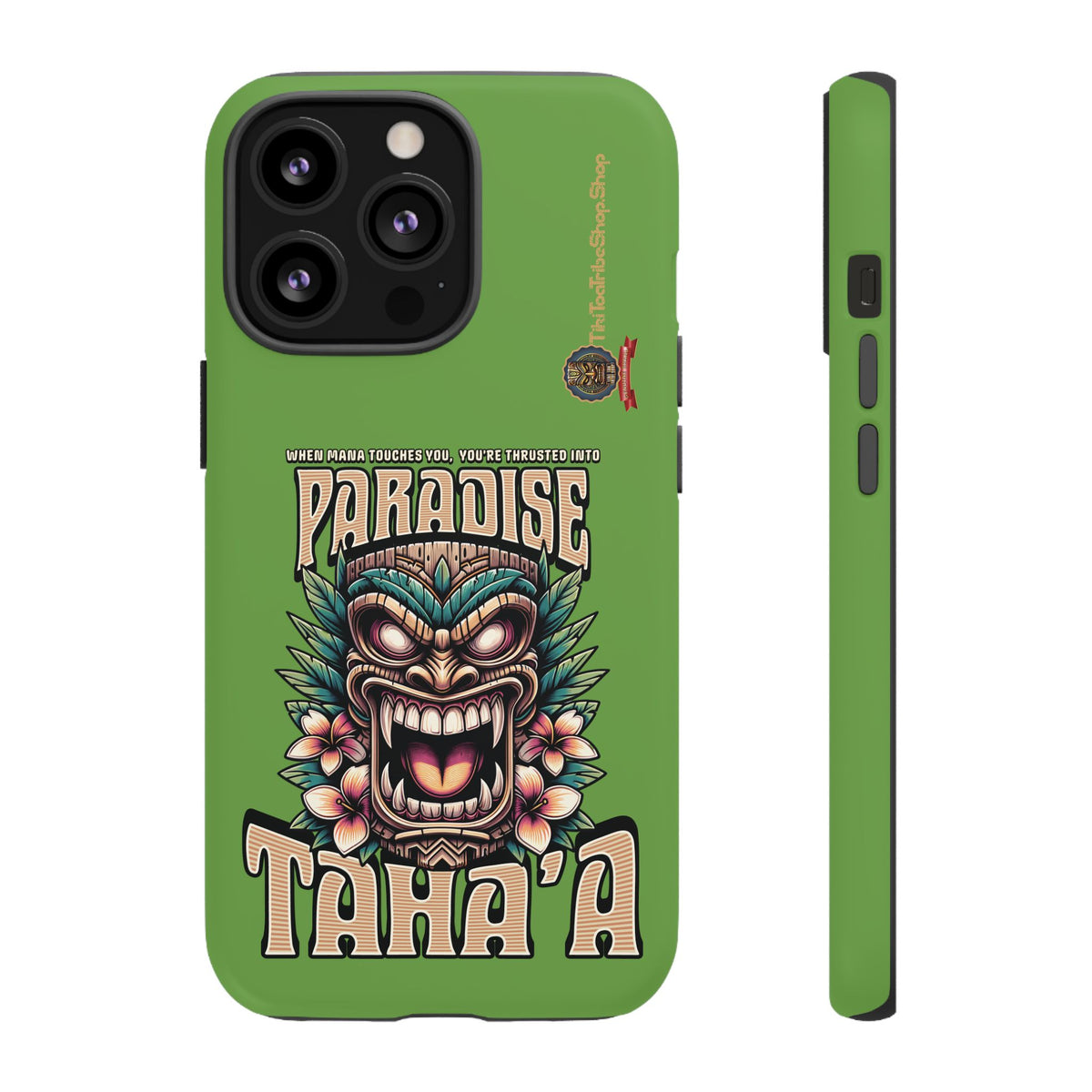 Tahaa – Coque Antichoc Premium « Tiki Féroce » | Design Tribal & Protection Maximale