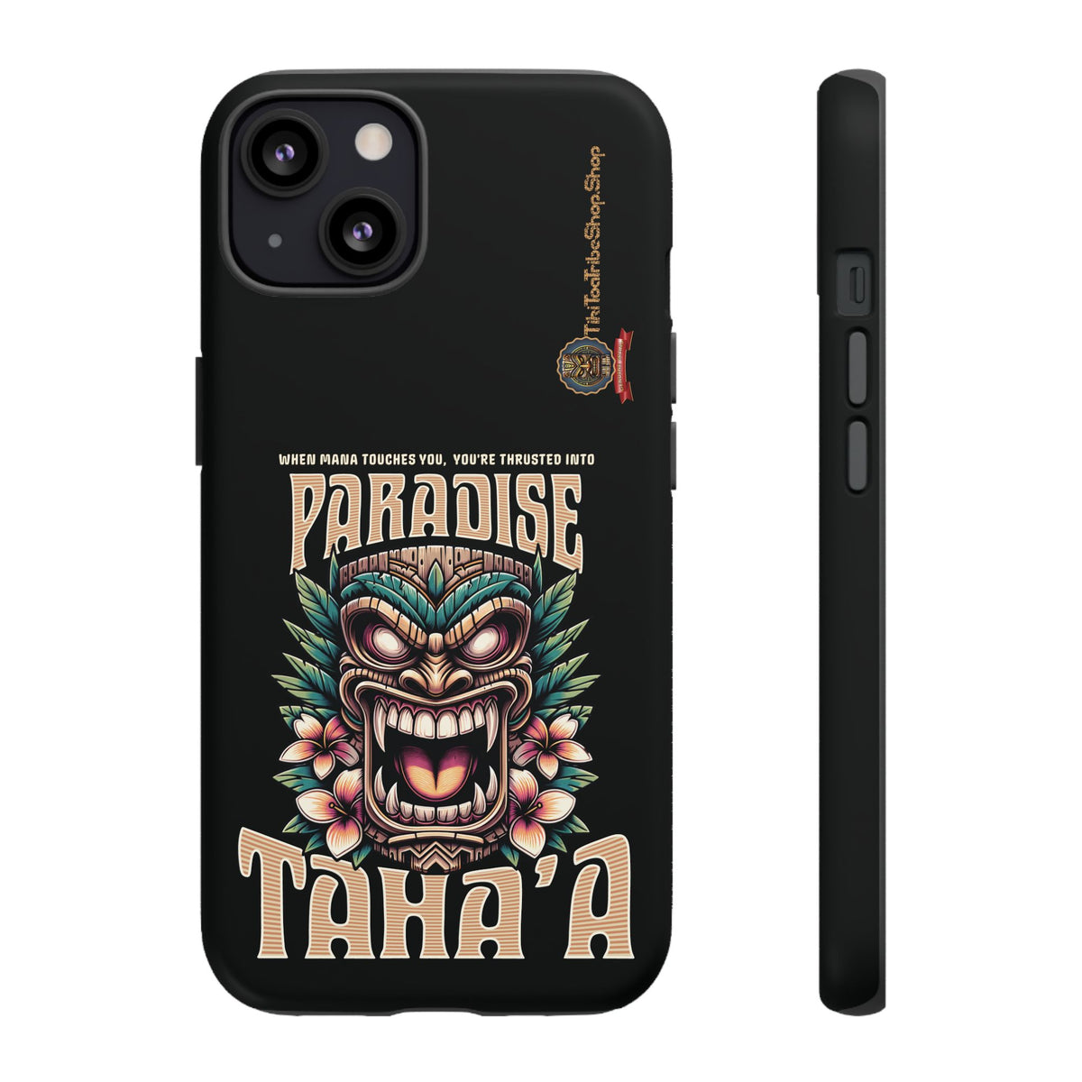 Tahaa – Coque Antichoc Premium « Tiki Féroce » | Design Tribal & Protection Maximale