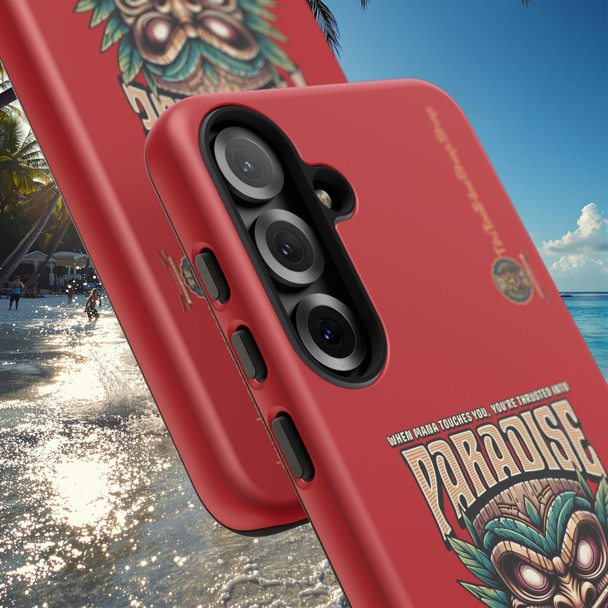 Tahaa – Coque Antichoc Premium « Tiki Féroce » | Design Tribal & Protection Maximale