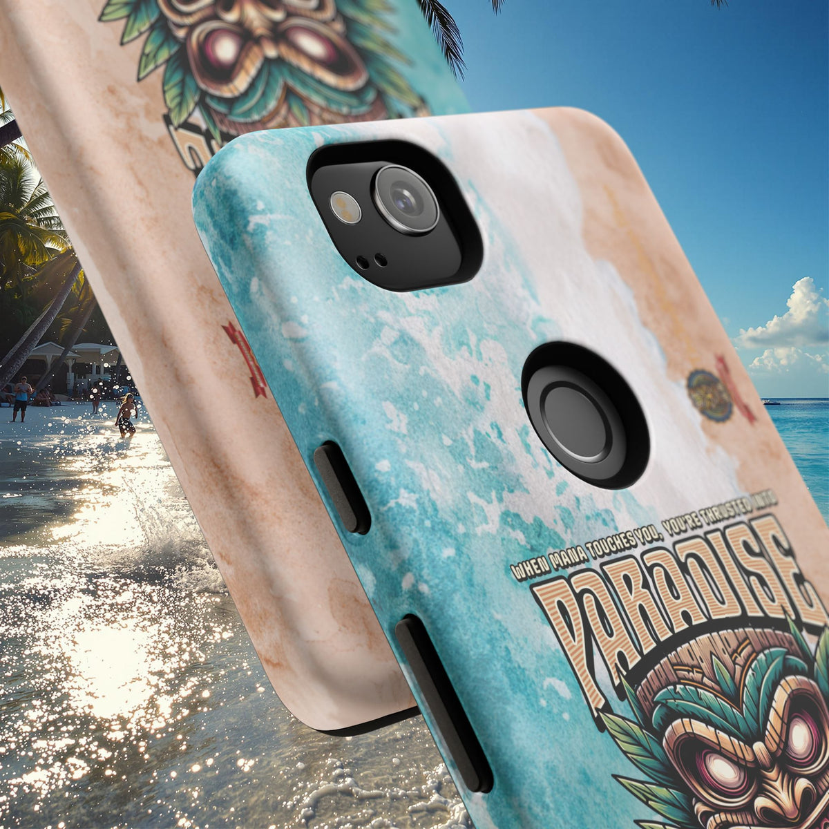 Tahaa – Coque Antichoc Premium « Tiki Féroce » | Design Tribal & Protection Maximale