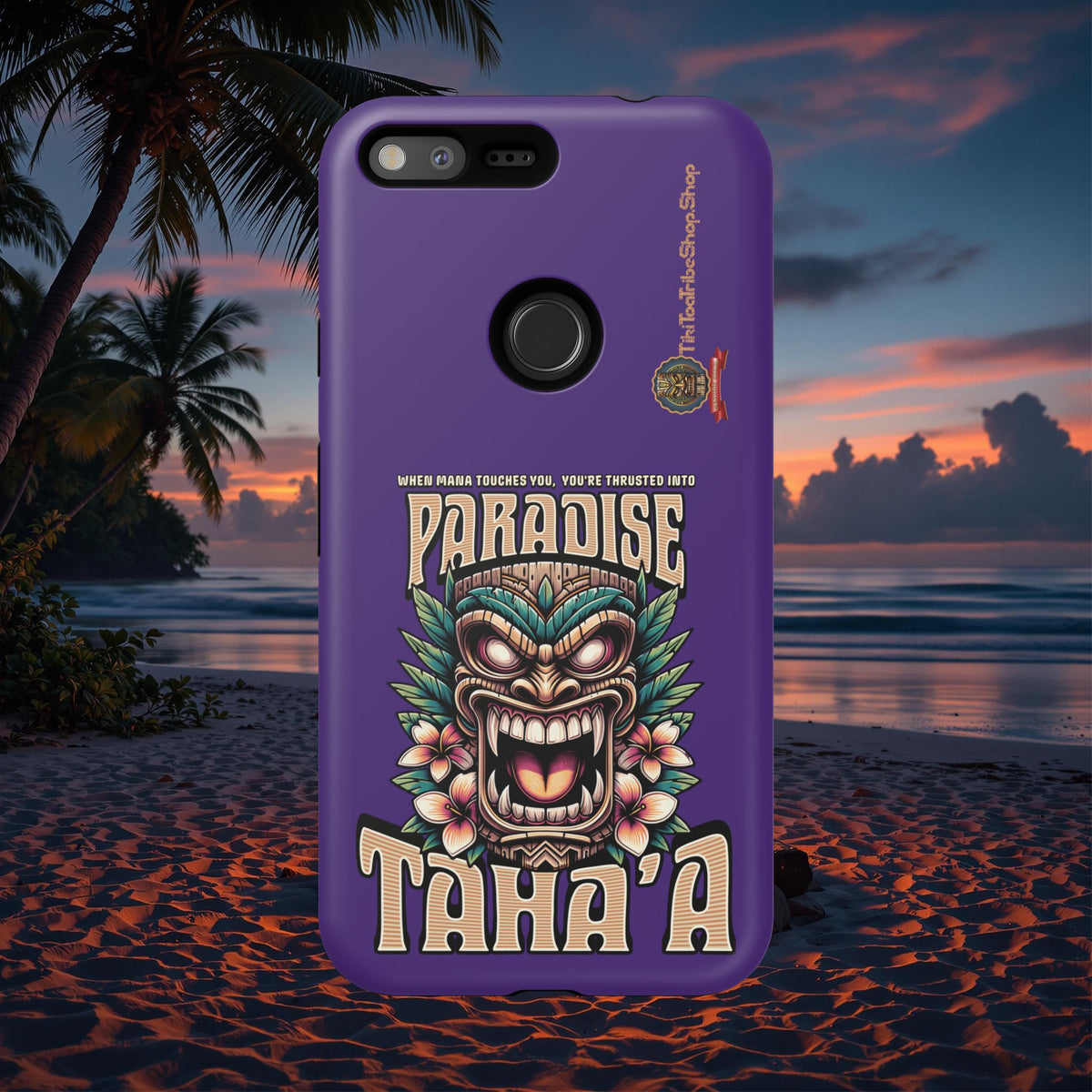 Tahaa – Coque Antichoc Premium « Tiki Féroce » | Design Tribal & Protection Maximale