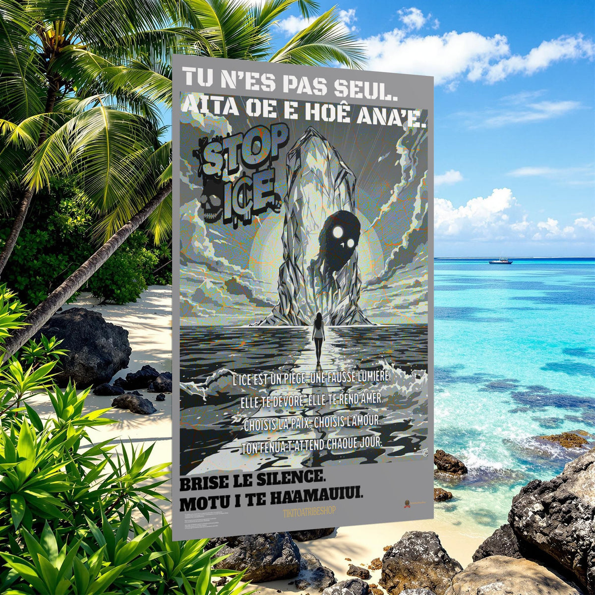 Posters Anti-ICE Polynésie – Affiches de Sensibilisation Contre la Drogue “Paruru i te ora – Brisons les chaînes de l’ICE”