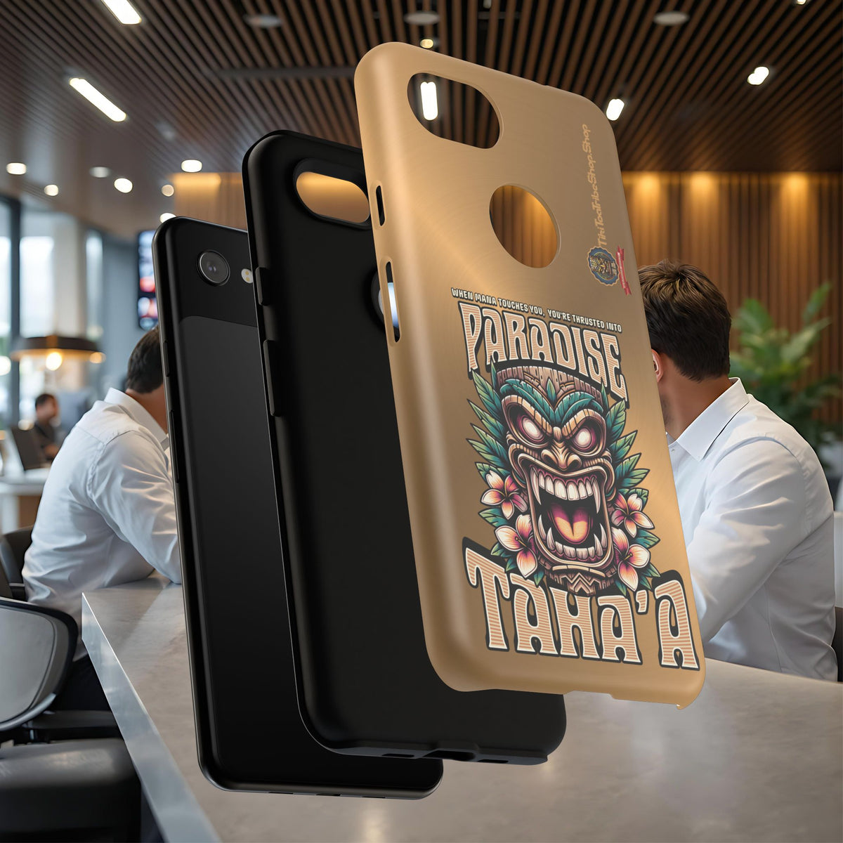Tahaa – Coque Antichoc Premium « Tiki Féroce » | Design Tribal & Protection Maximale