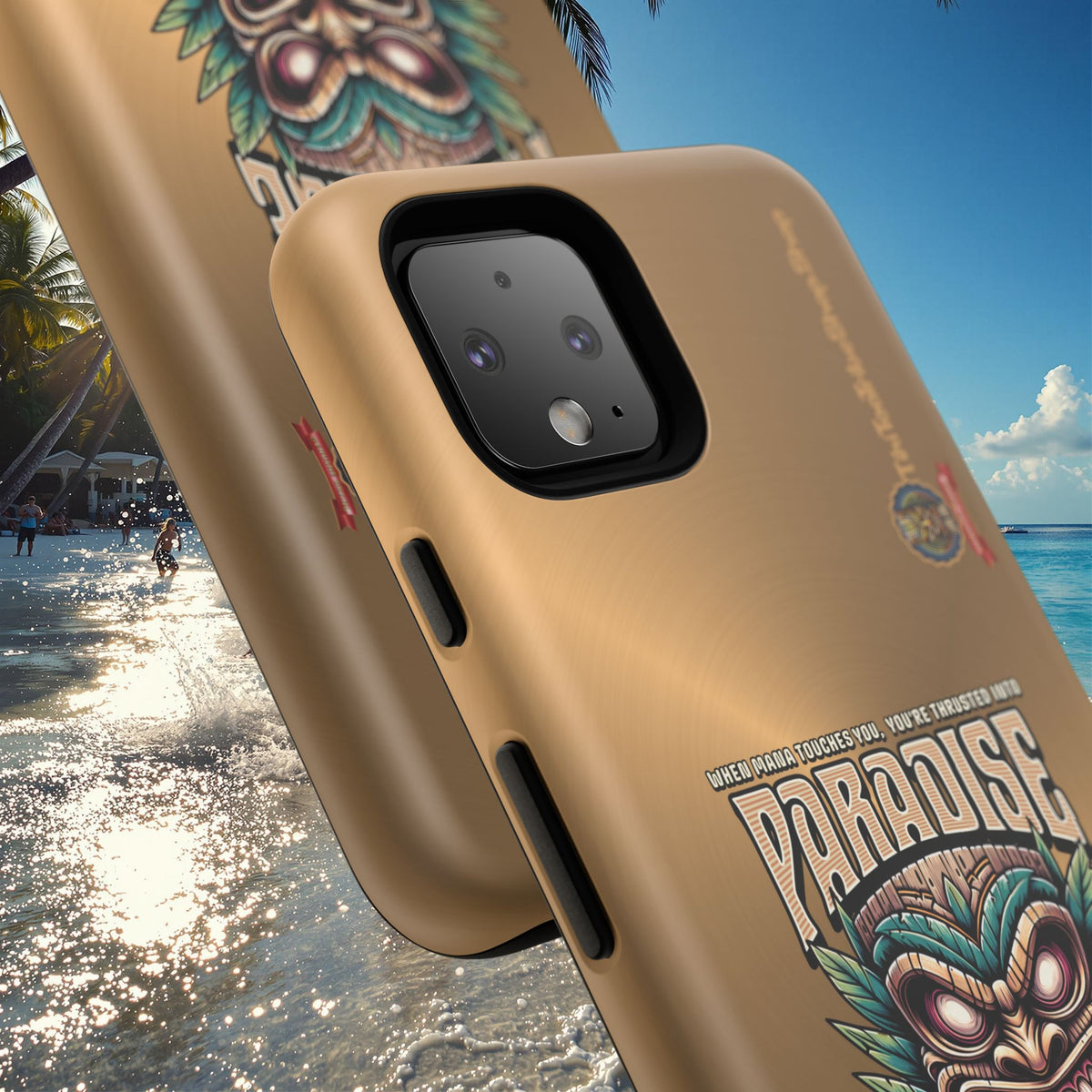 Tahaa – Coque Antichoc Premium « Tiki Féroce » | Design Tribal & Protection Maximale