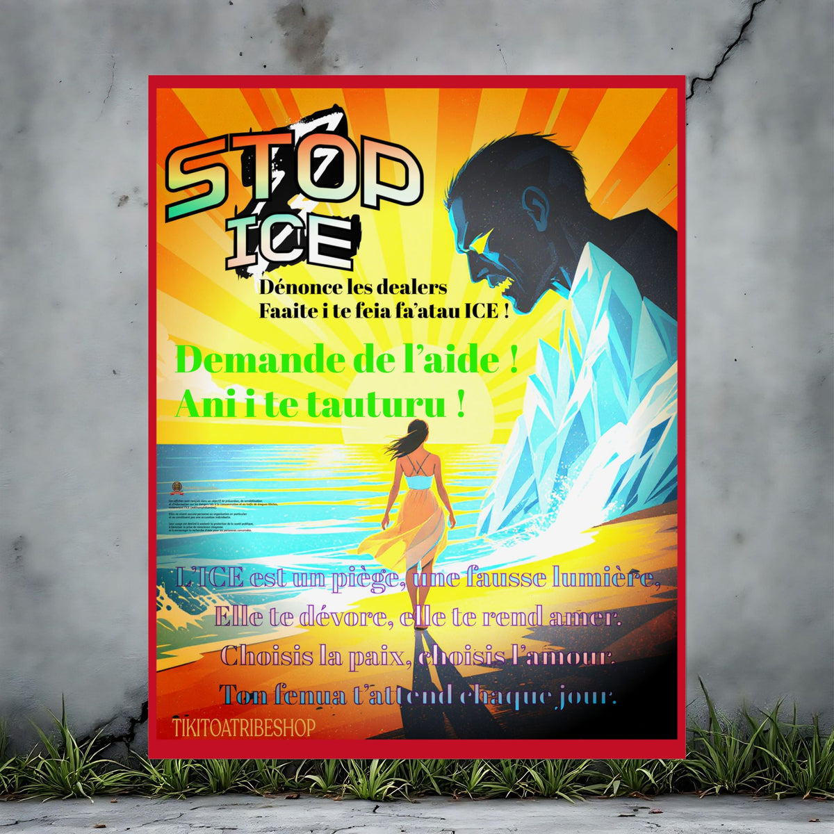 Anti-ICE Polynésie – Affiches de Sensibilisation Contre la Drogue “Paruru i te ora – Brisons les chaînes de l’ICE”