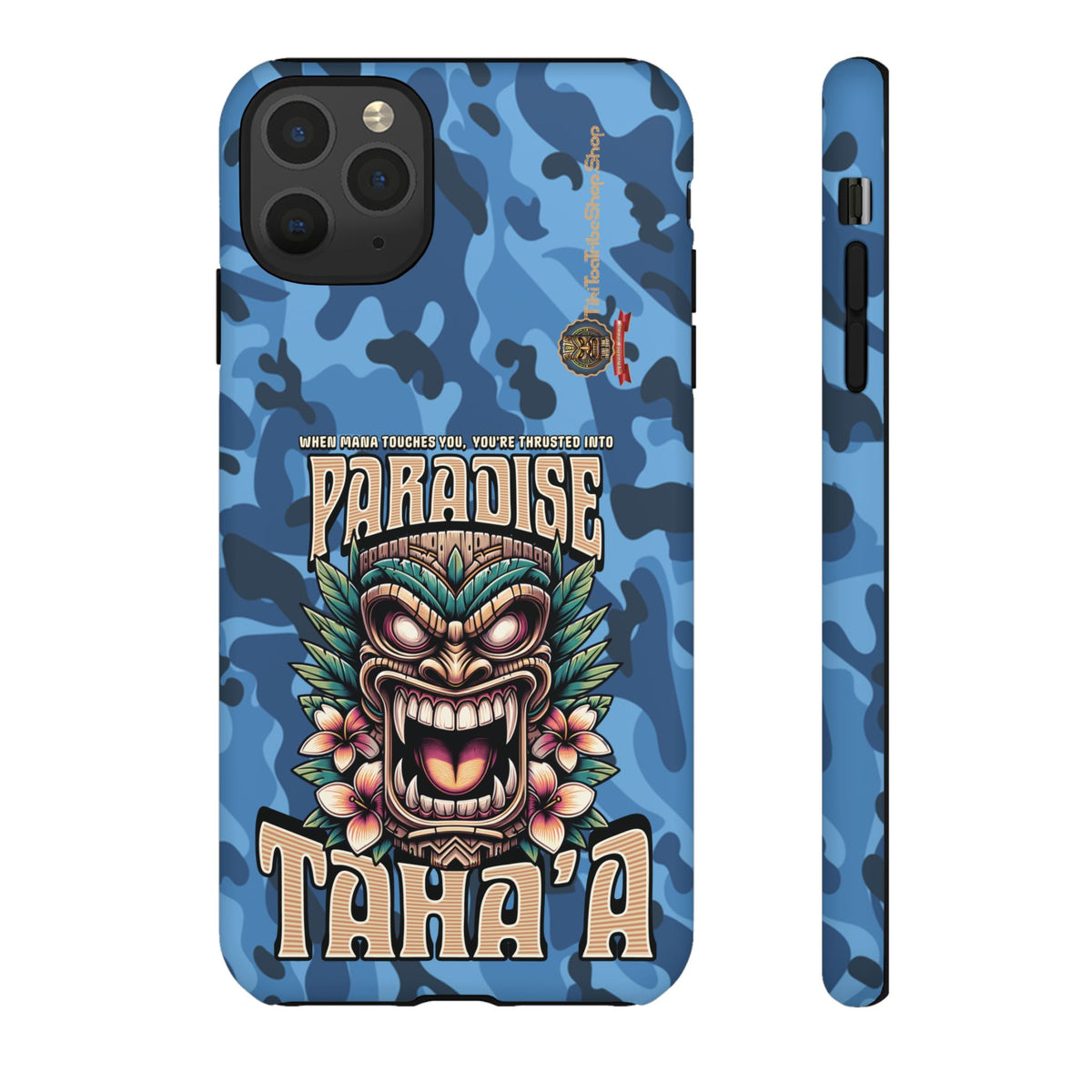 Tahaa – Coque Antichoc Premium « Tiki Féroce » | Design Tribal & Protection Maximale