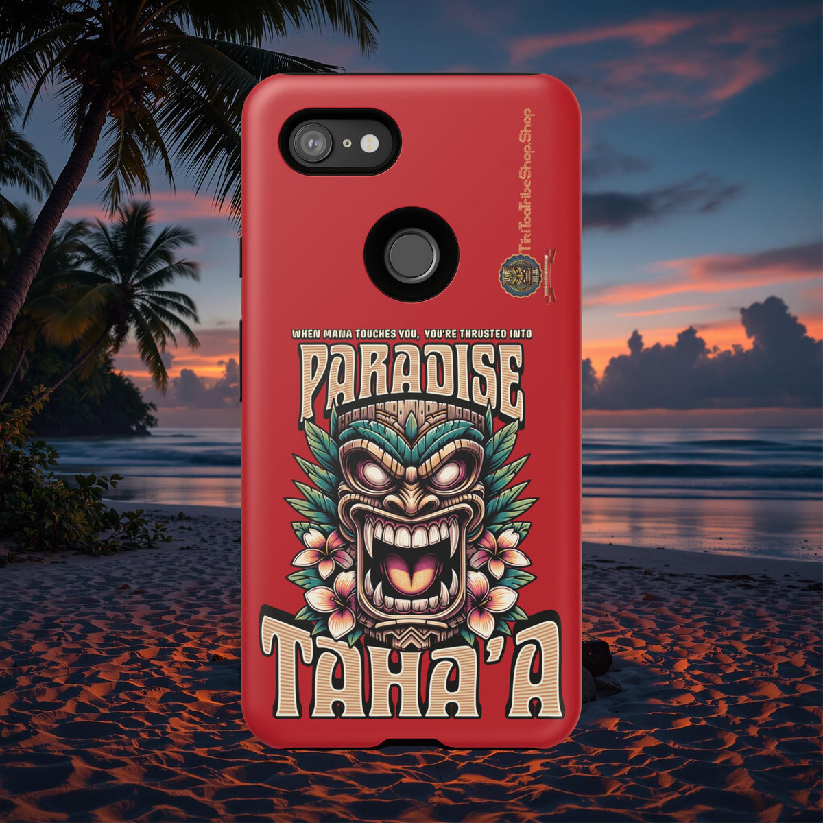 Tahaa – Coque Antichoc Premium « Tiki Féroce » | Design Tribal & Protection Maximale