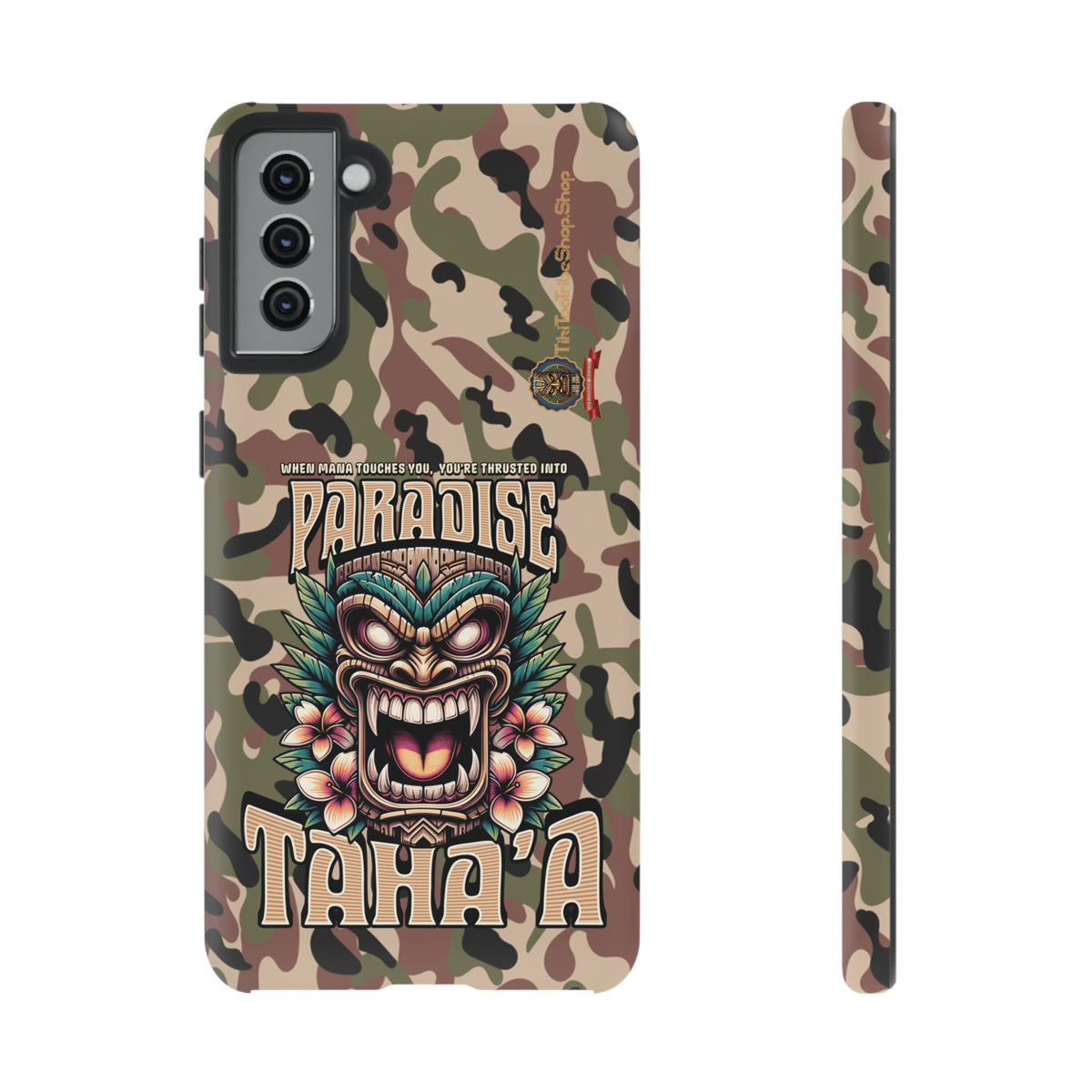 Tahaa – Coque Antichoc Premium « Tiki Féroce » | Design Tribal & Protection Maximale