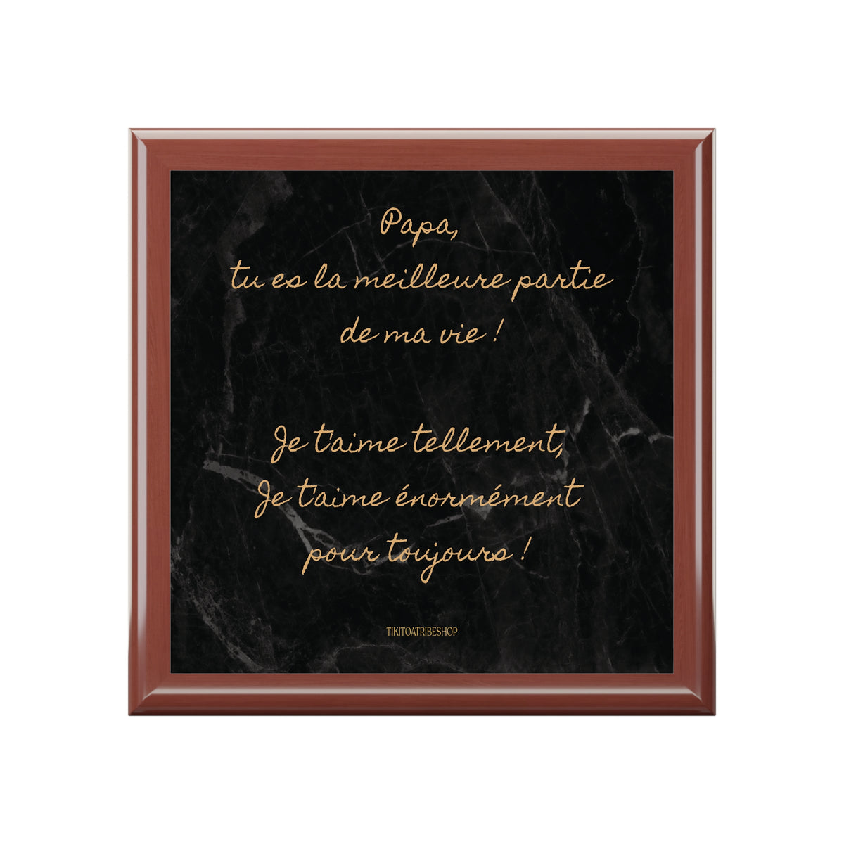 Coffret à Bijoux en bois noble avec carreaux céramique