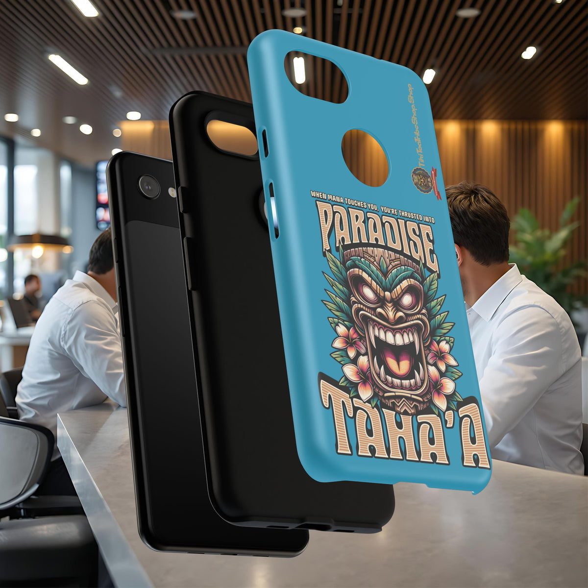 Tahaa – Coque Antichoc Premium « Tiki Féroce » | Design Tribal & Protection Maximale