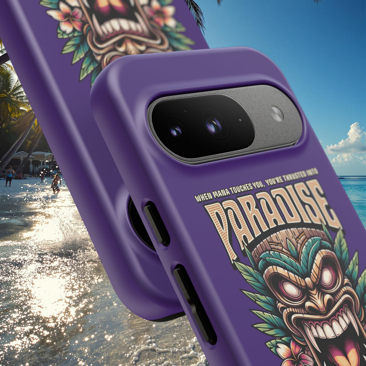 Tahaa – Coque Antichoc Premium « Tiki Féroce » | Design Tribal & Protection Maximale