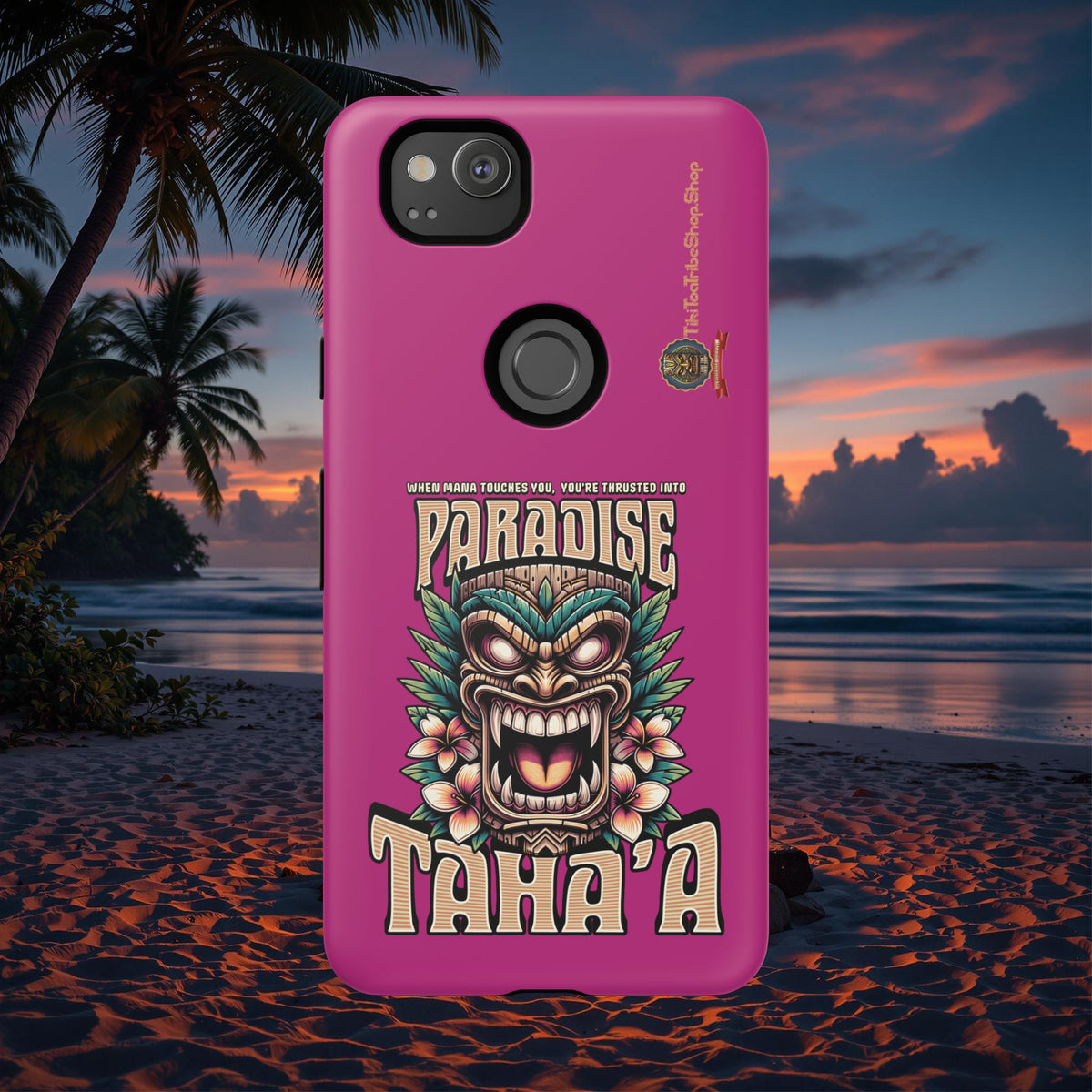 Tahaa – Coque Antichoc Premium « Tiki Féroce » | Design Tribal & Protection Maximale
