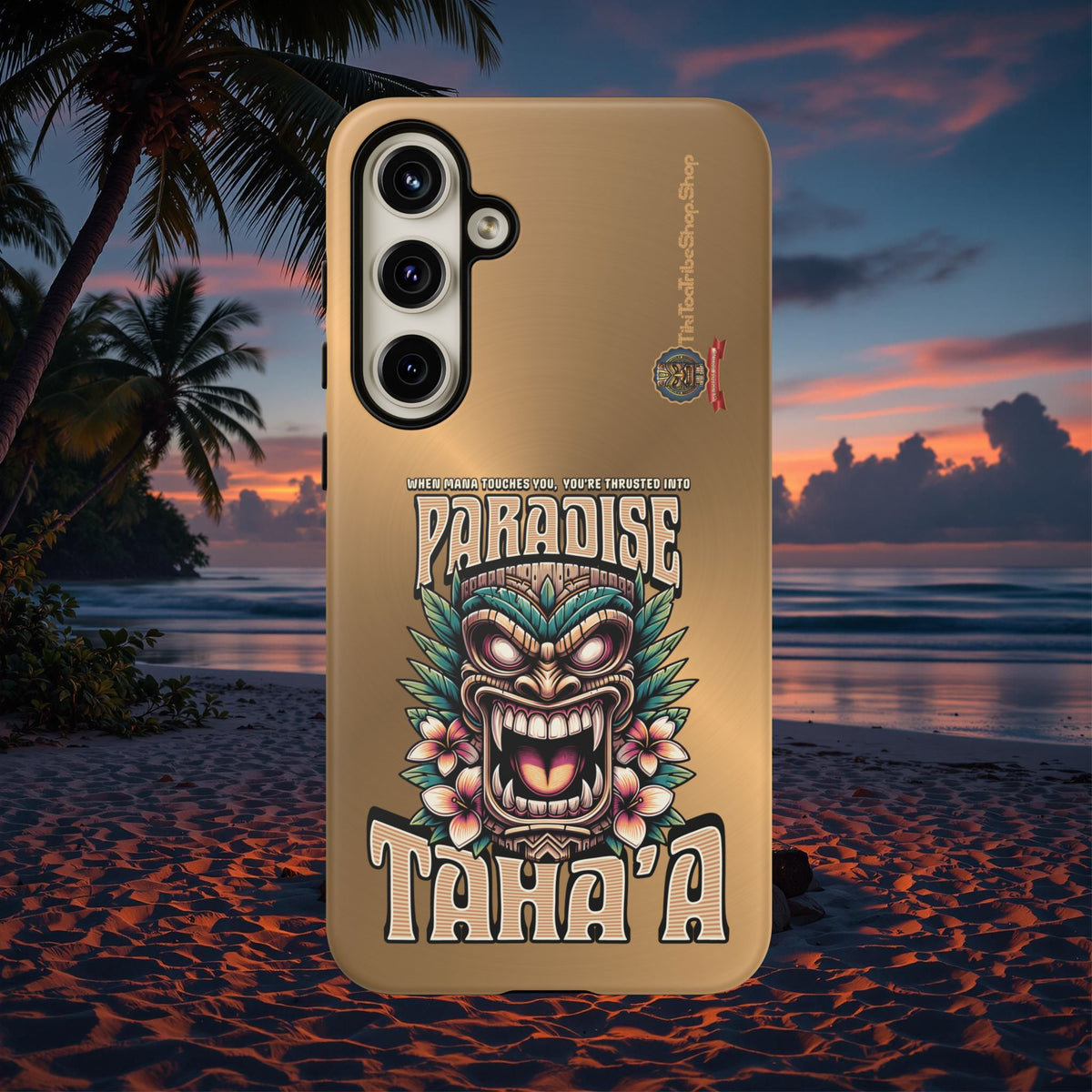 Tahaa – Coque Antichoc Premium « Tiki Féroce » | Design Tribal & Protection Maximale