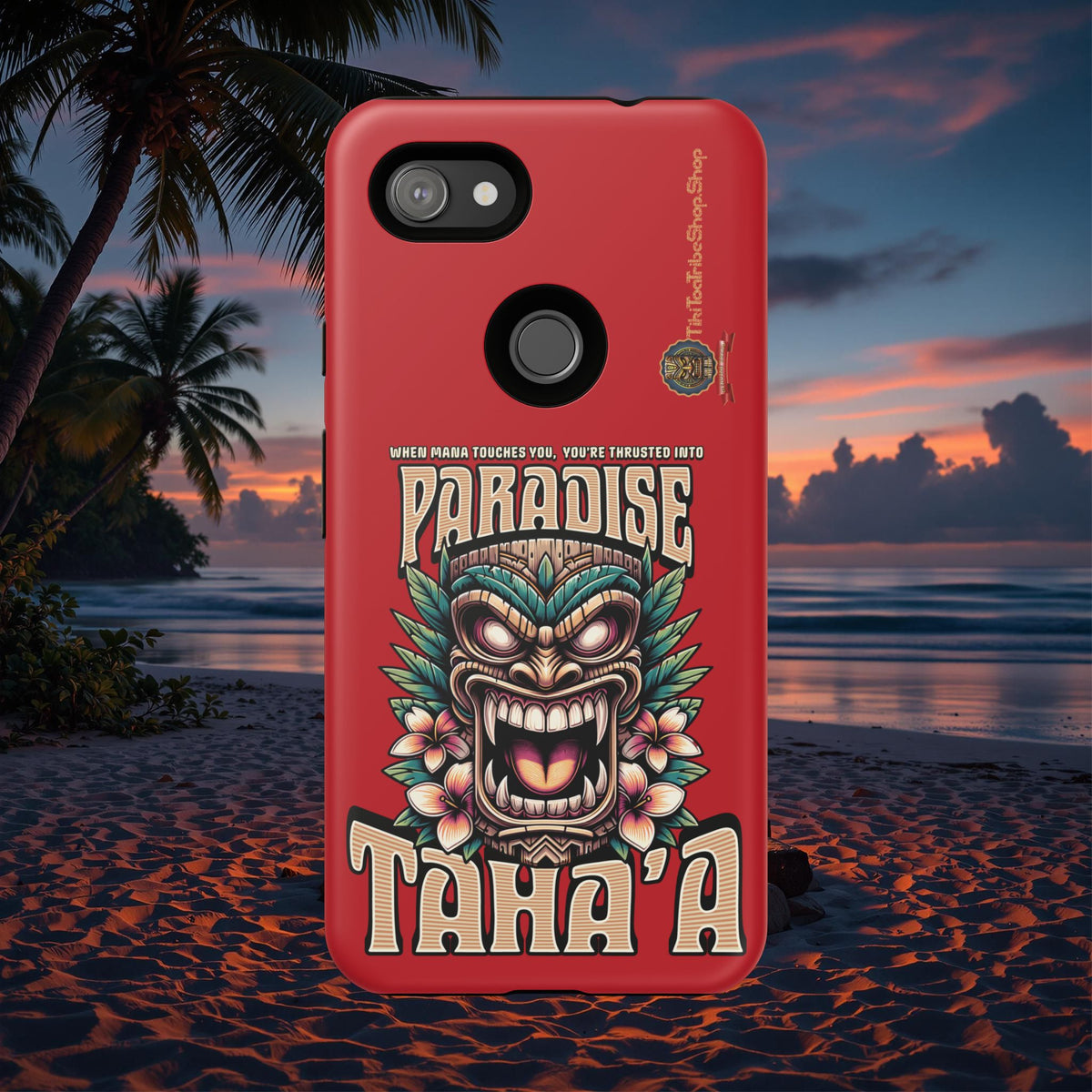 Tahaa – Coque Antichoc Premium « Tiki Féroce » | Design Tribal & Protection Maximale