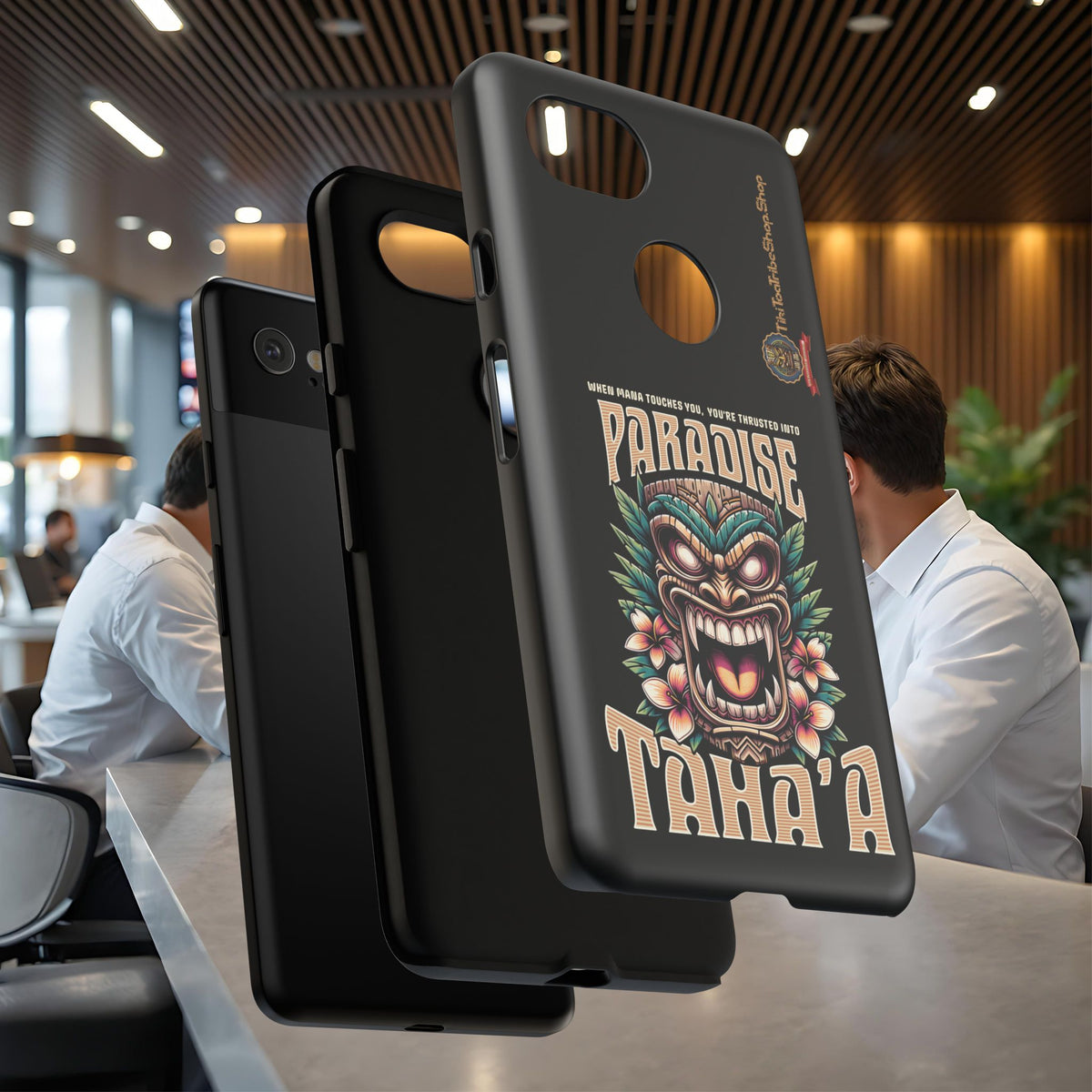 Tahaa – Coque Antichoc Premium « Tiki Féroce » | Design Tribal & Protection Maximale