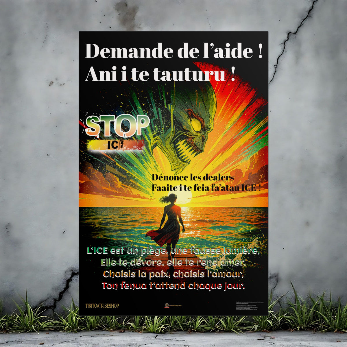 Posters Anti-ICE Polynésie – Affiches de Sensibilisation Contre la Drogue “Paruru i te ora – Brisons les chaînes de l’ICE”