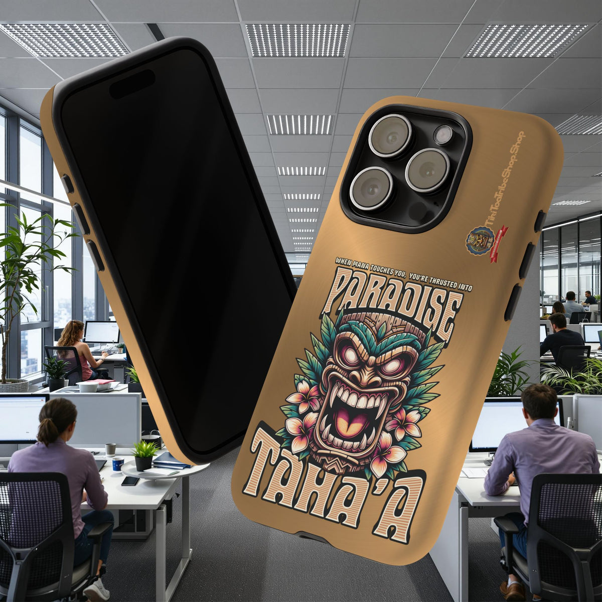 Tahaa – Coque Antichoc Premium « Tiki Féroce » | Design Tribal & Protection Maximale