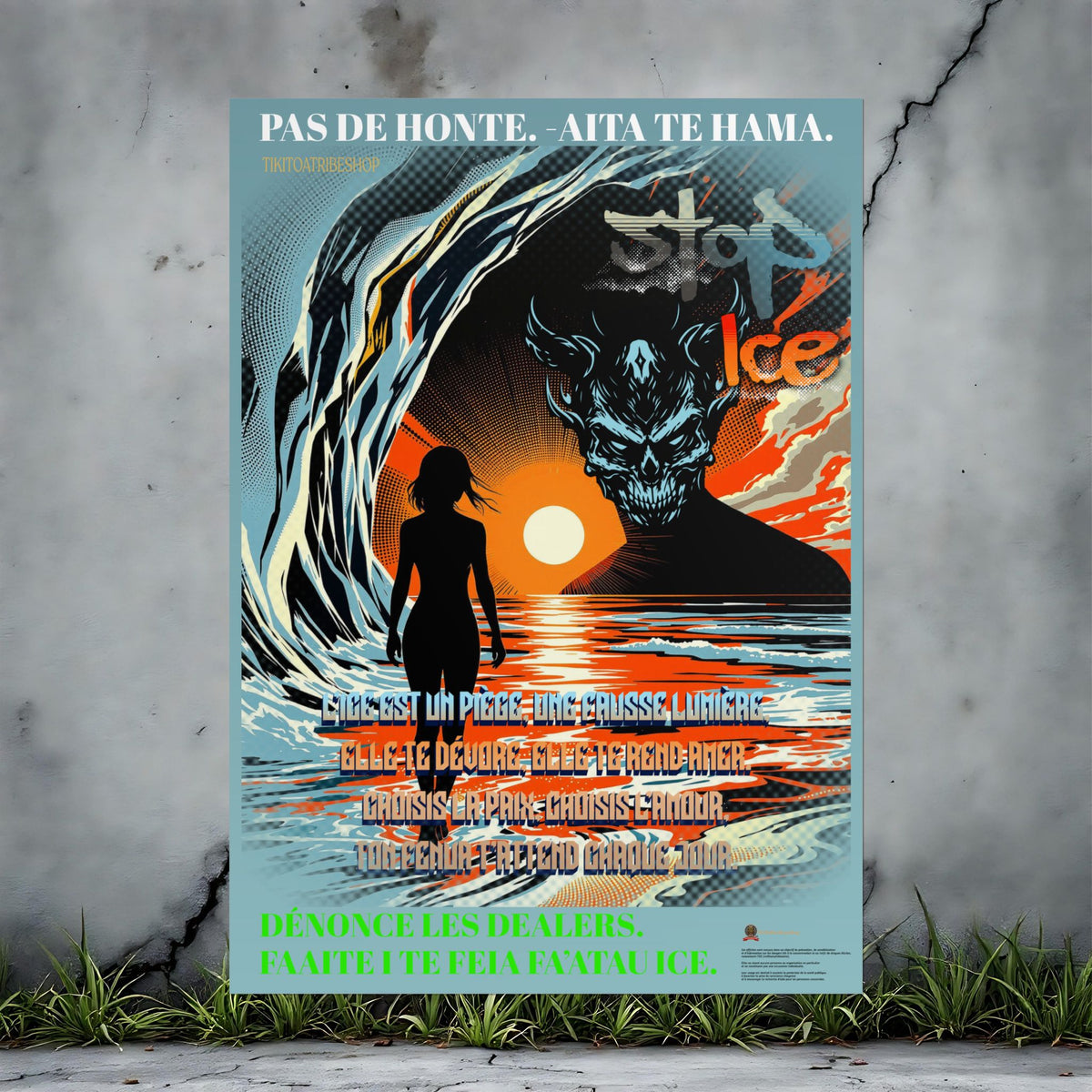 Posters Anti-ICE Polynésie – Affiches de Sensibilisation Contre la Drogue “Paruru i te ora – Brisons les chaînes de l’ICE”