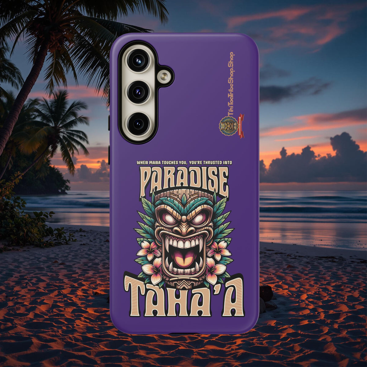 Tahaa – Coque Antichoc Premium « Tiki Féroce » | Design Tribal & Protection Maximale