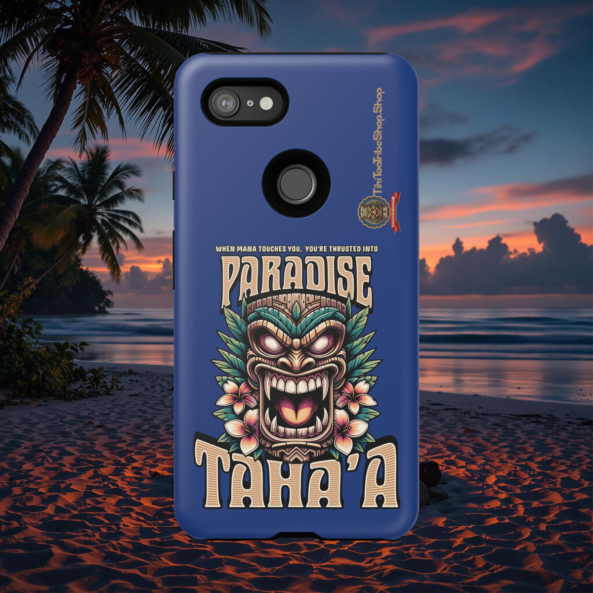 Tahaa – Coque Antichoc Premium « Tiki Féroce » | Design Tribal & Protection Maximale