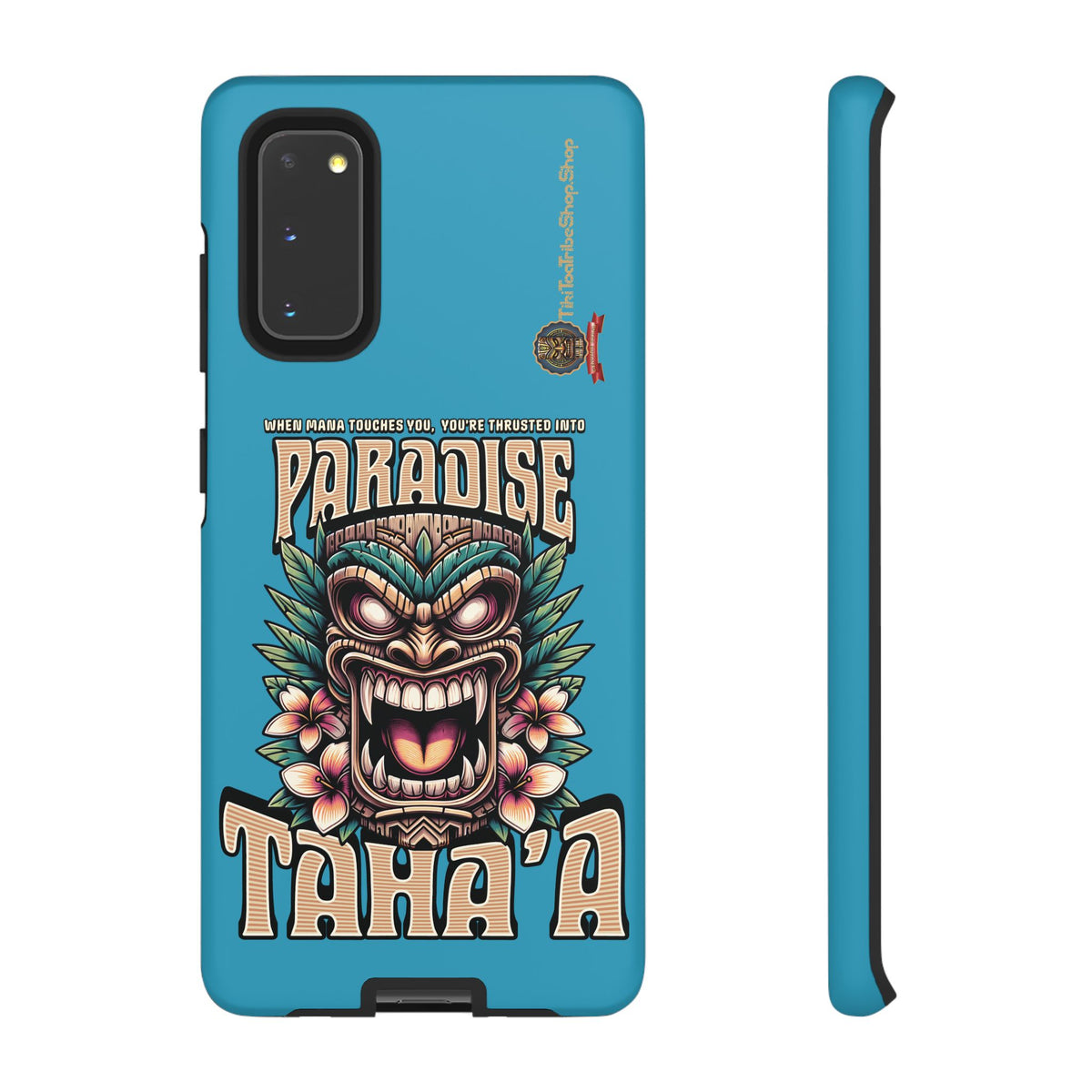 Tahaa – Coque Antichoc Premium « Tiki Féroce » | Design Tribal & Protection Maximale
