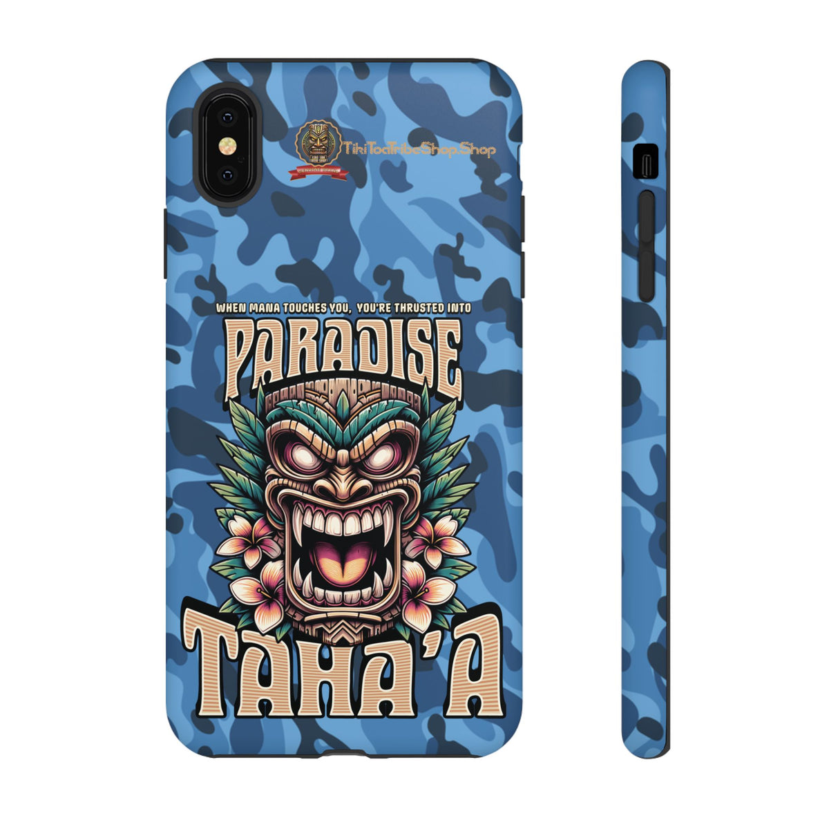 Tahaa – Coque Antichoc Premium « Tiki Féroce » | Design Tribal & Protection Maximale