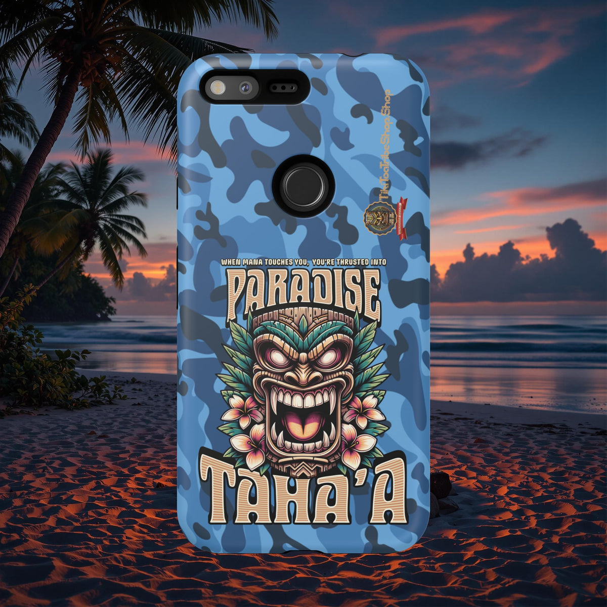 Tahaa – Coque Antichoc Premium « Tiki Féroce » | Design Tribal & Protection Maximale