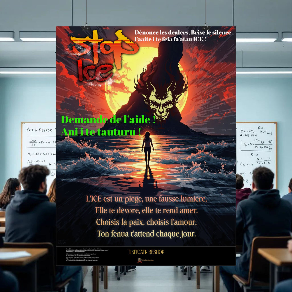 Posters Anti-ICE Polynésie – Affiches de Sensibilisation Contre la Drogue “Paruru i te ora – Brisons les chaînes de l’ICE”