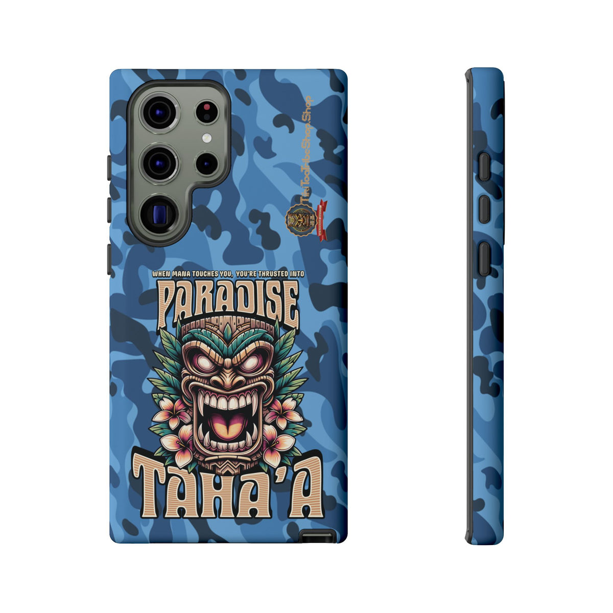Tahaa – Coque Antichoc Premium « Tiki Féroce » | Design Tribal & Protection Maximale