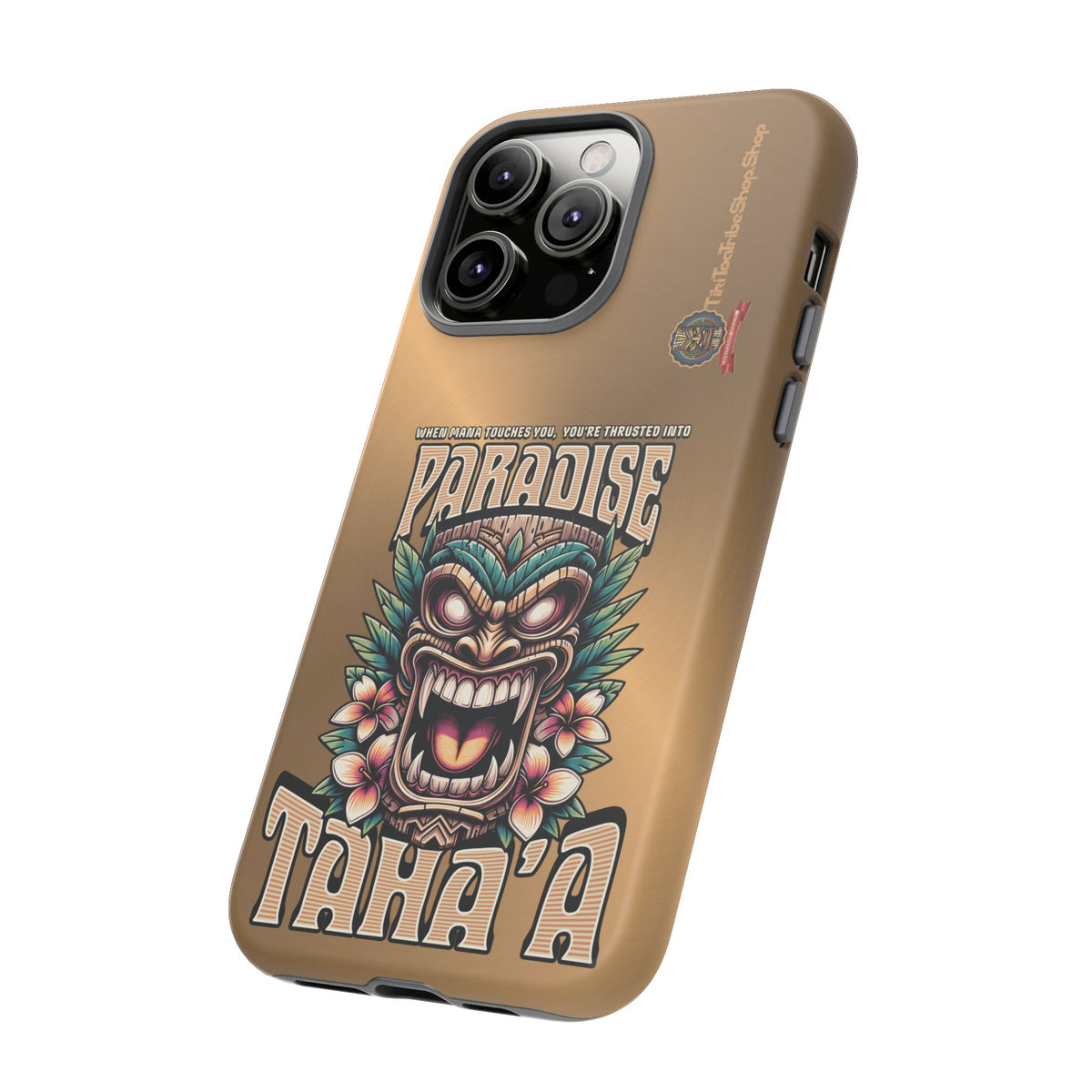 Tahaa – Coque Antichoc Premium « Tiki Féroce » | Design Tribal & Protection Maximale
