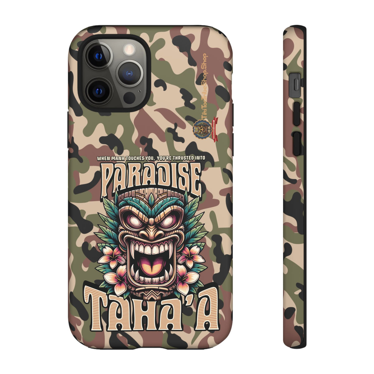 Tahaa – Coque Antichoc Premium « Tiki Féroce » | Design Tribal & Protection Maximale