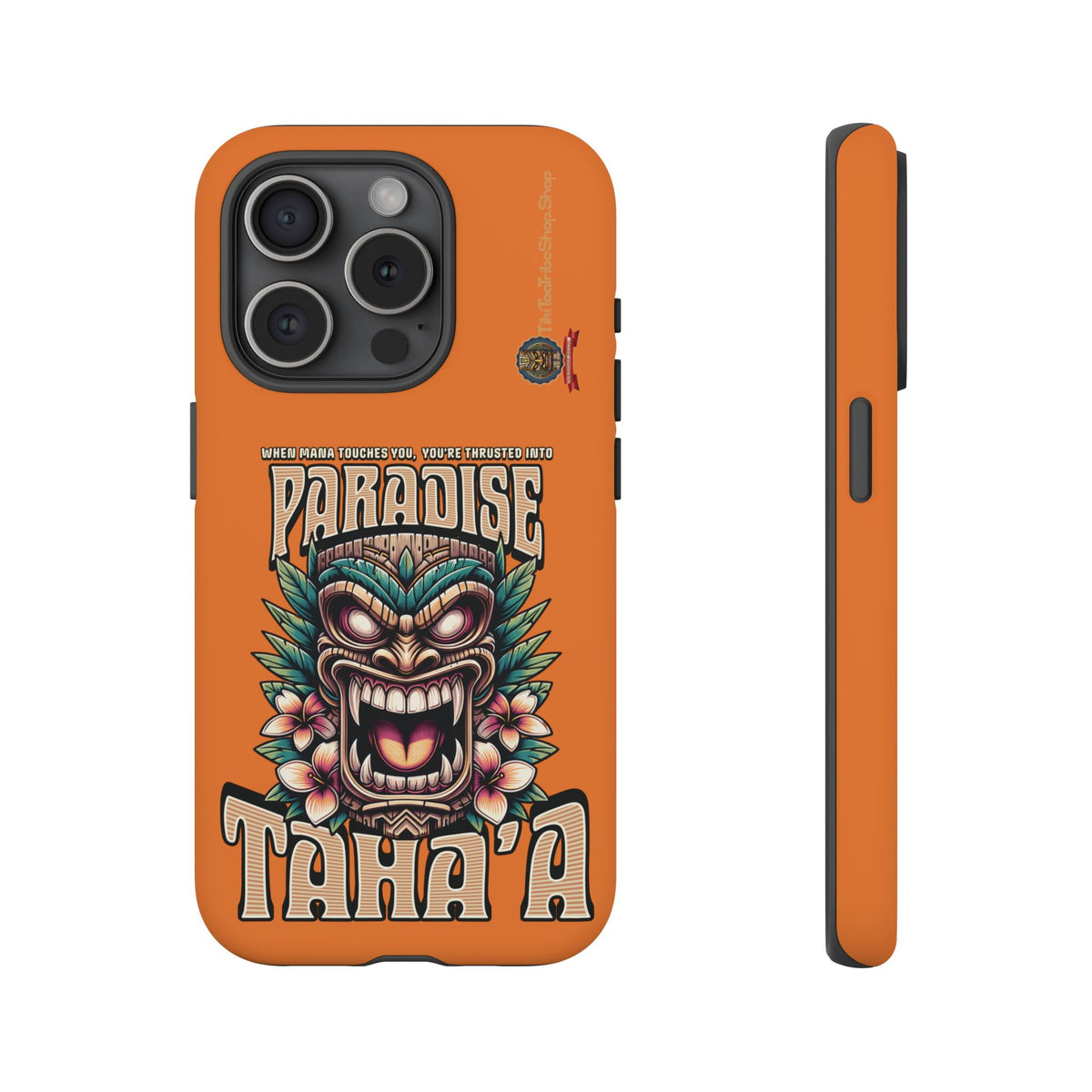 Tahaa – Coque Antichoc Premium « Tiki Féroce » | Design Tribal & Protection Maximale