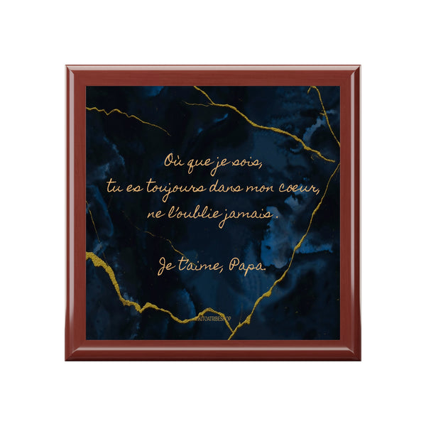 Coffret à Bijoux en bois noble avec carreaux céramique