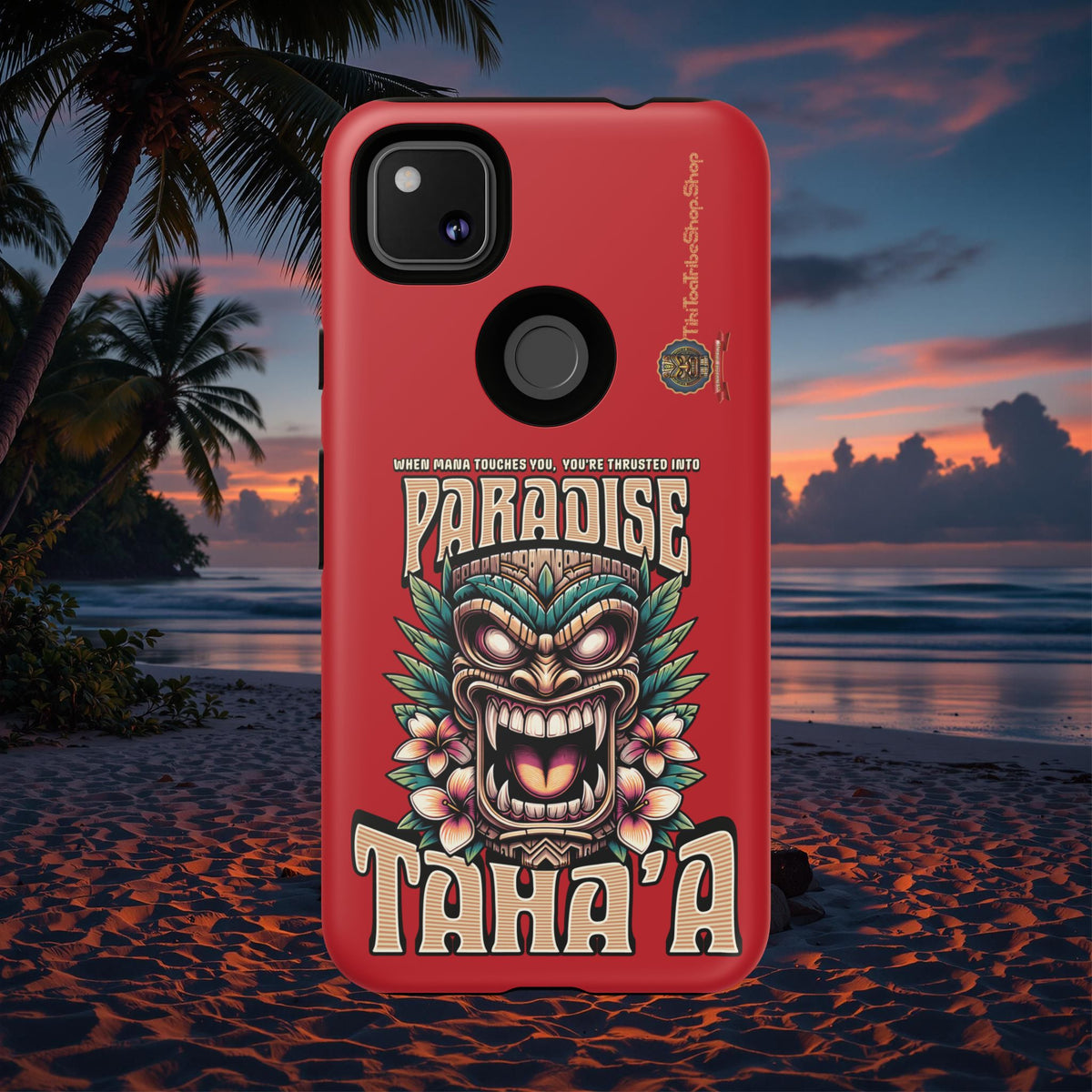 Tahaa – Coque Antichoc Premium « Tiki Féroce » | Design Tribal & Protection Maximale