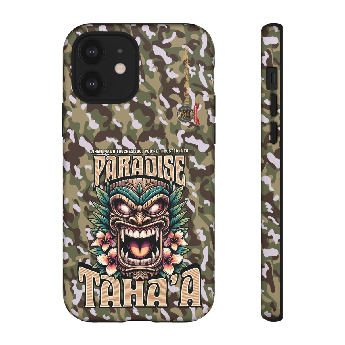 Tahaa – Coque Antichoc Premium « Tiki Féroce » | Design Tribal & Protection Maximale