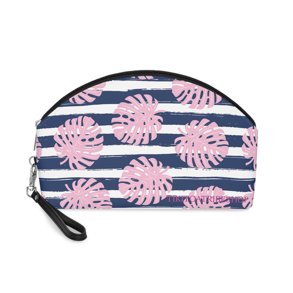 Trousse de Rangement Feuilles de Monstera & Rayures Marines