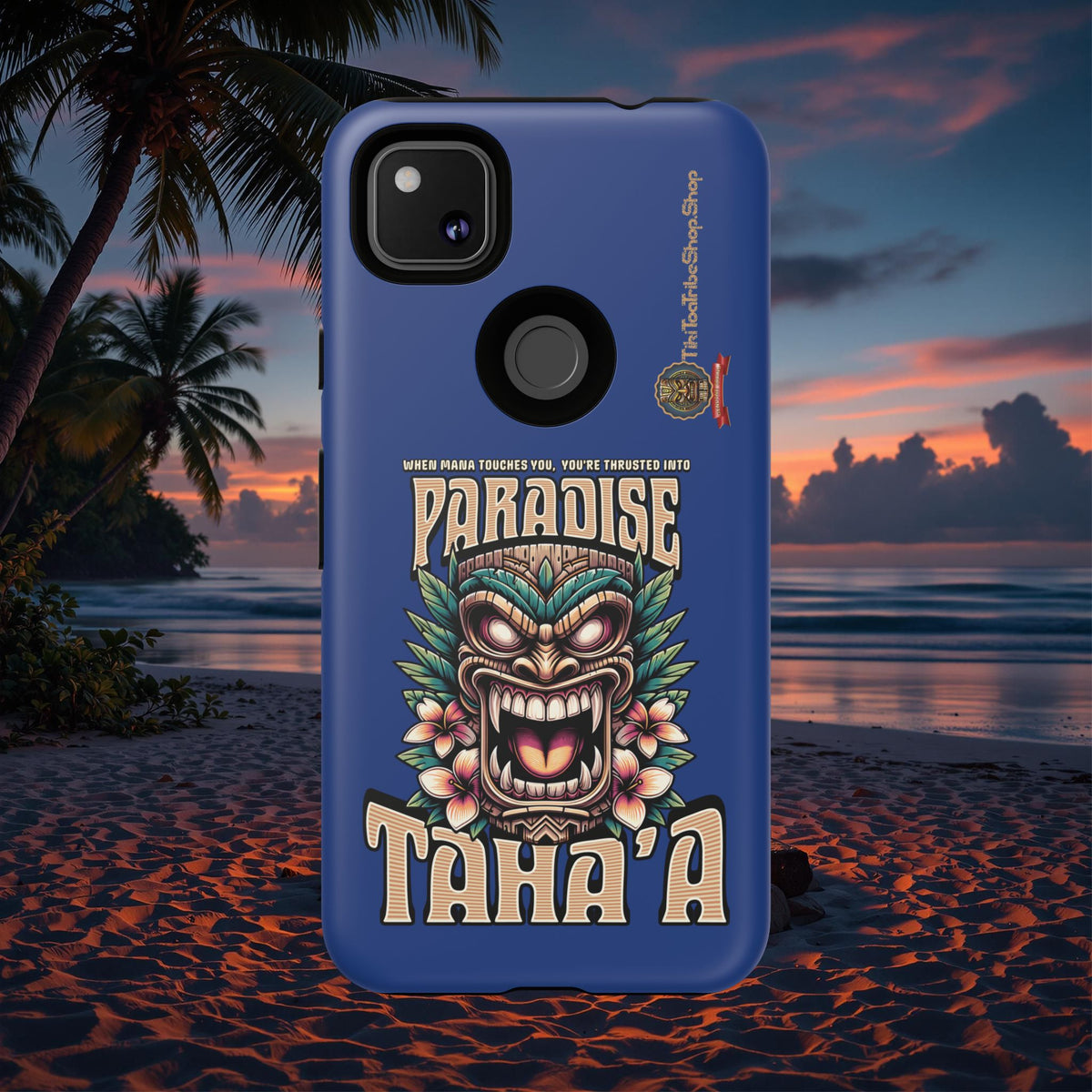 Tahaa – Coque Antichoc Premium « Tiki Féroce » | Design Tribal & Protection Maximale